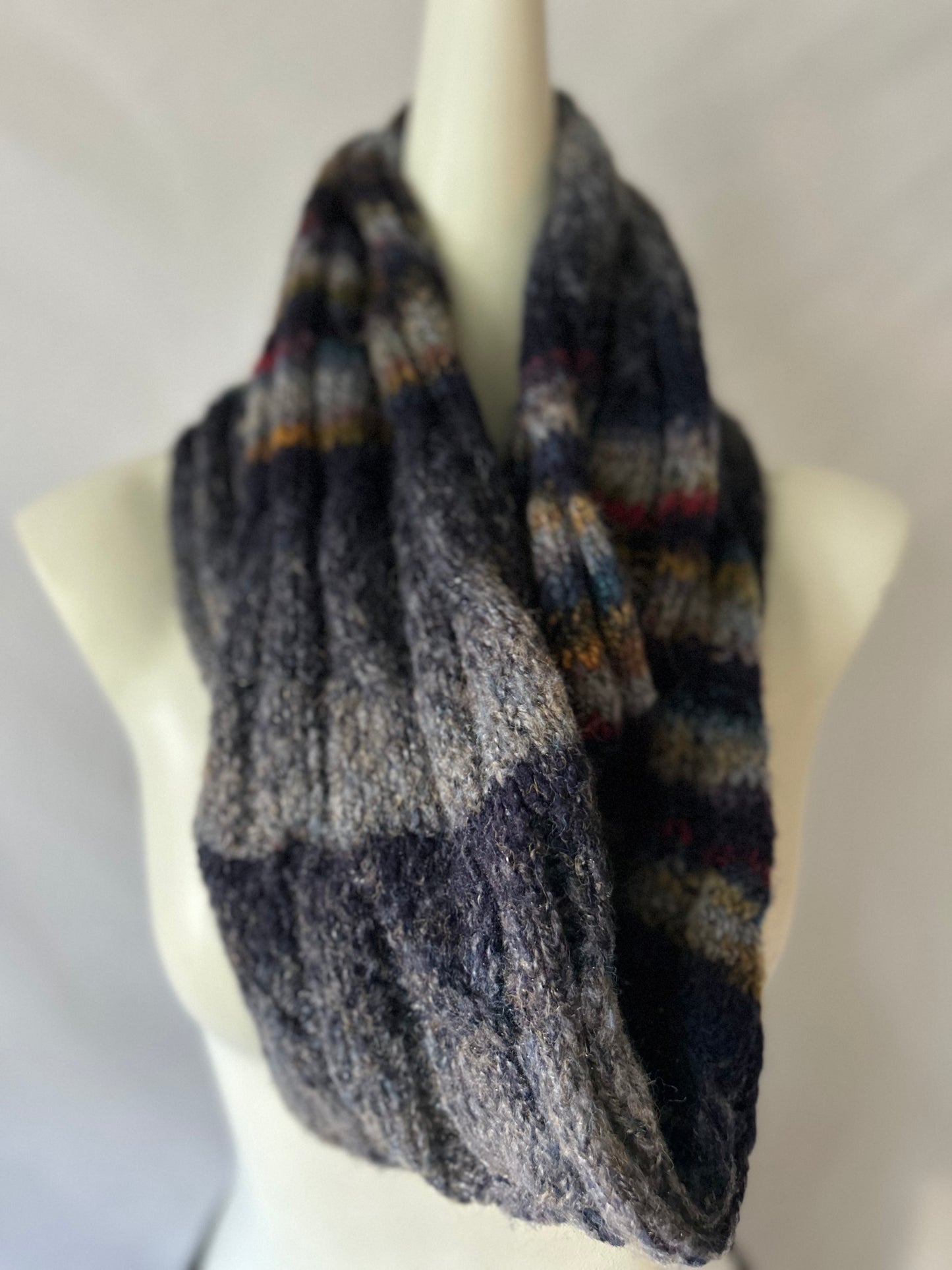Textured Multi-Tonal Infinity Circle Scarf