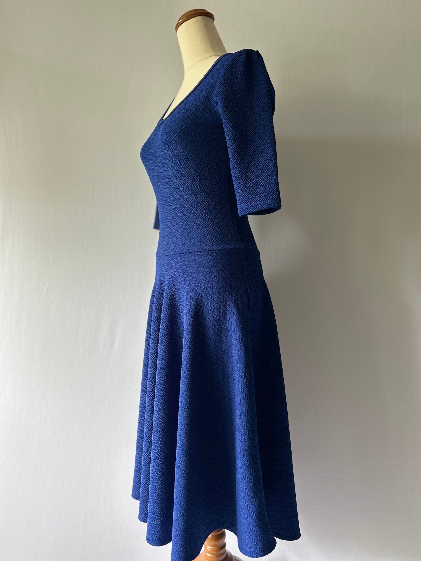 LuLaRoe Royal Blue Textured Fit & Flare Dress - Size XS