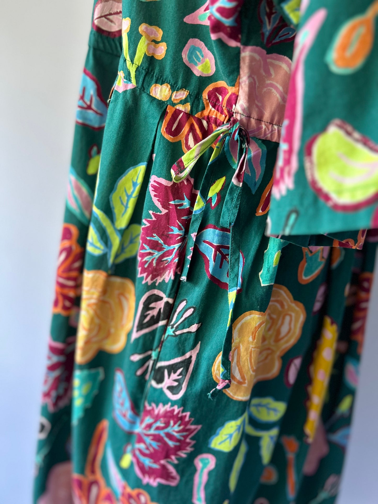 Gorman Organic Cotton Botanical Print Midi Dress - Green - Size Small