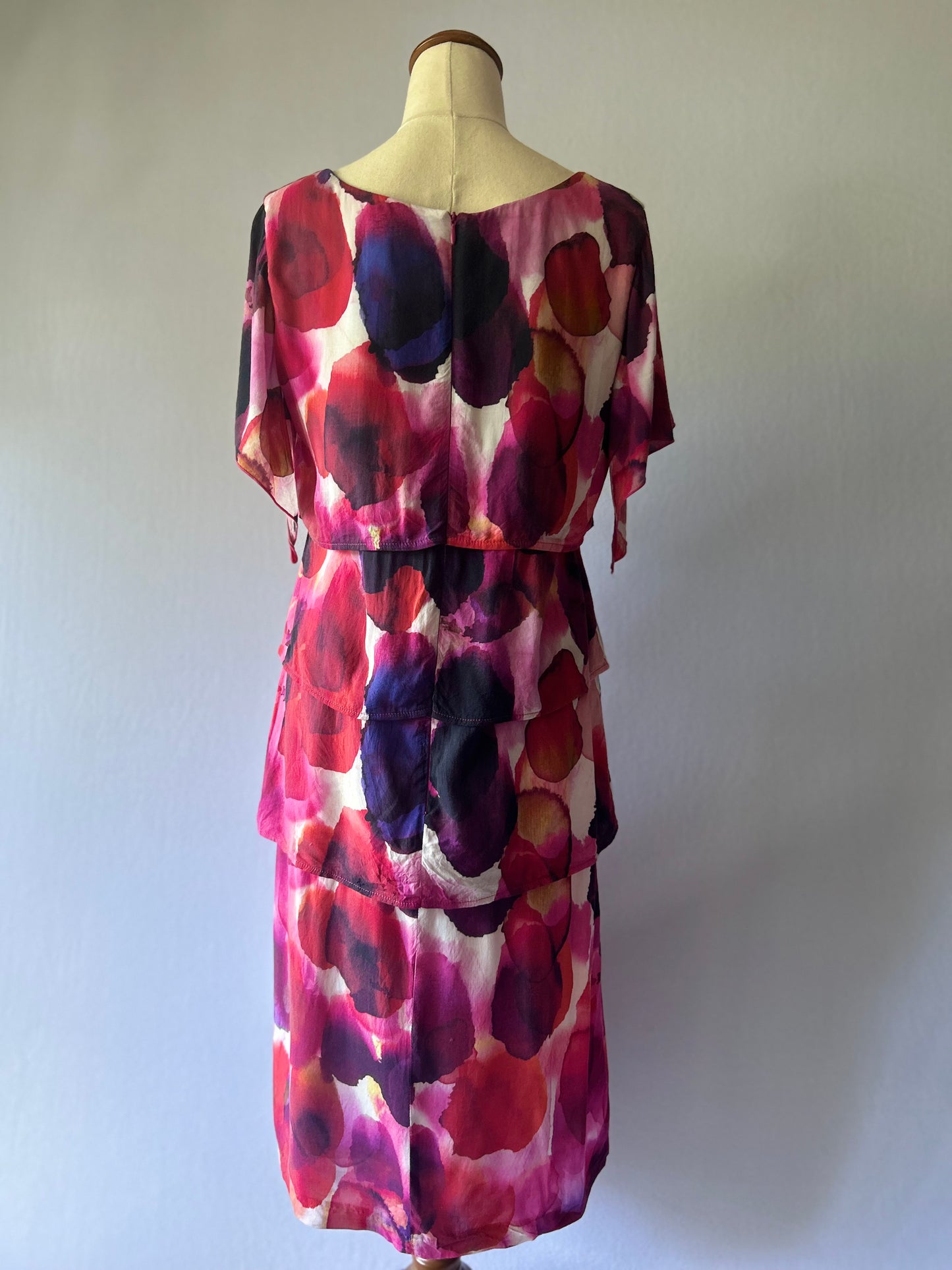 Frederick Layered Floral Dress – Size 10 – Made in New Zealand