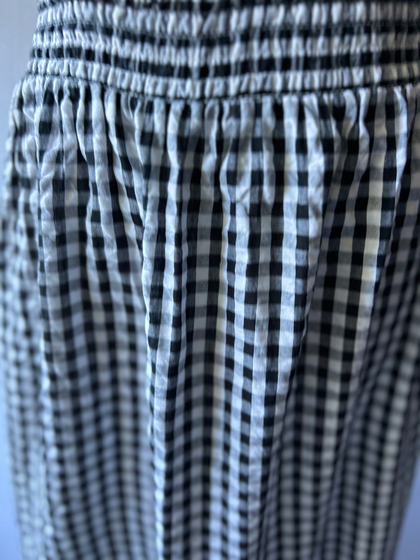 Black & White Check Maxi Skirt | Size 14 | Organic Cotton | Long Skirt