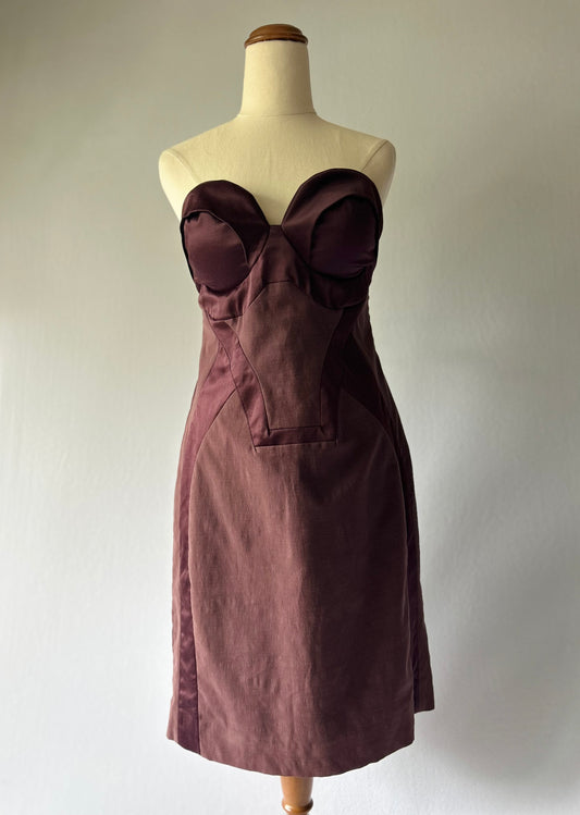 Structured Bustier Dress – Size 42 | Cotton Blend