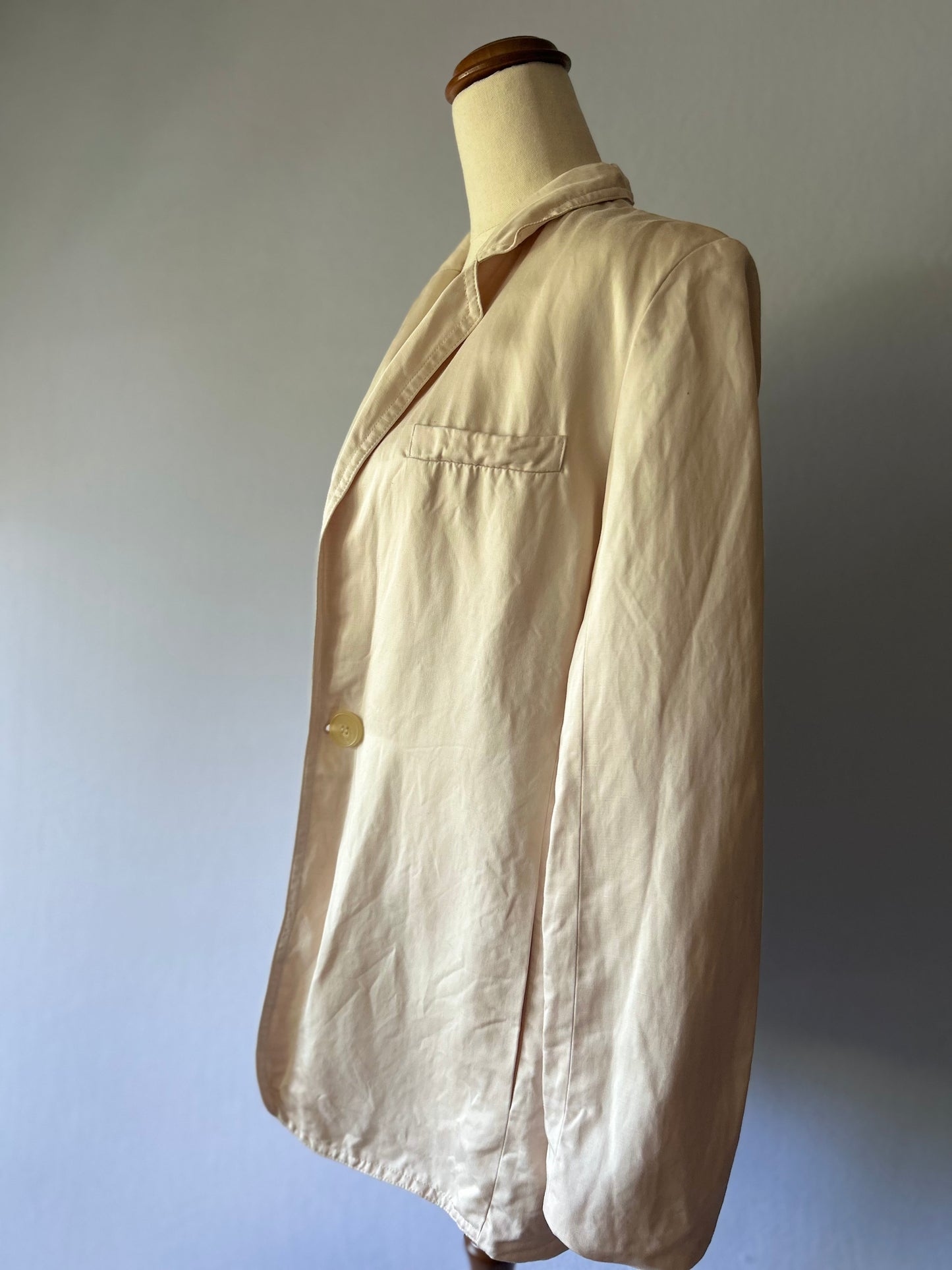 Vintage 90s Linen-Cotton Blend Shimmer Blazer (Size 38)