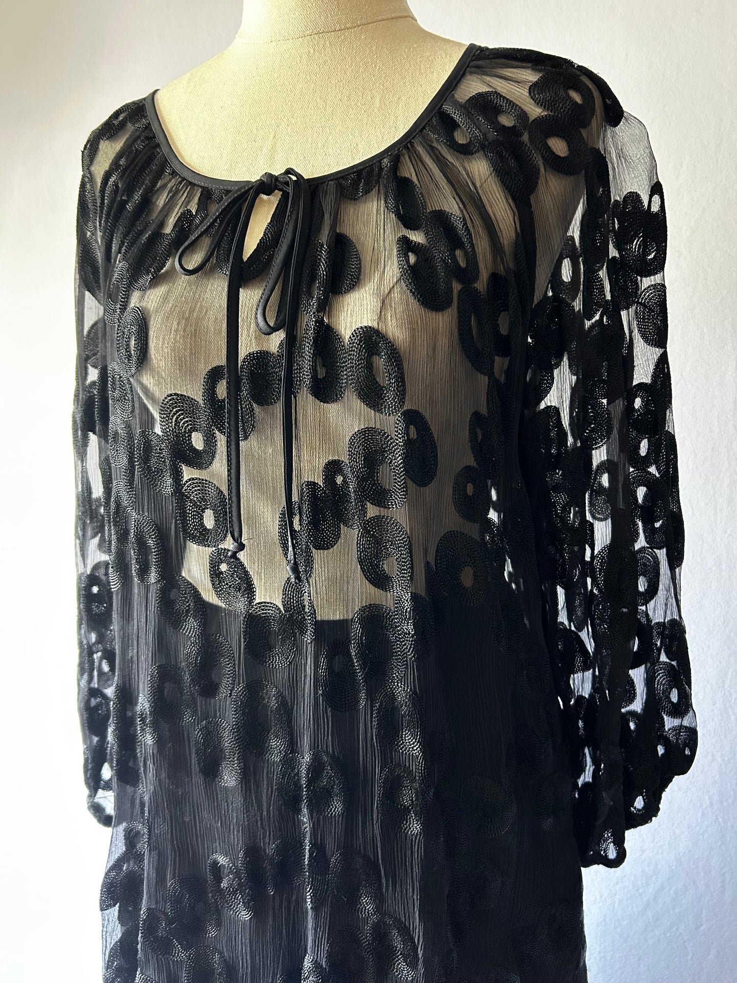 Toat Black Sheer Embroidered Set – Size 10