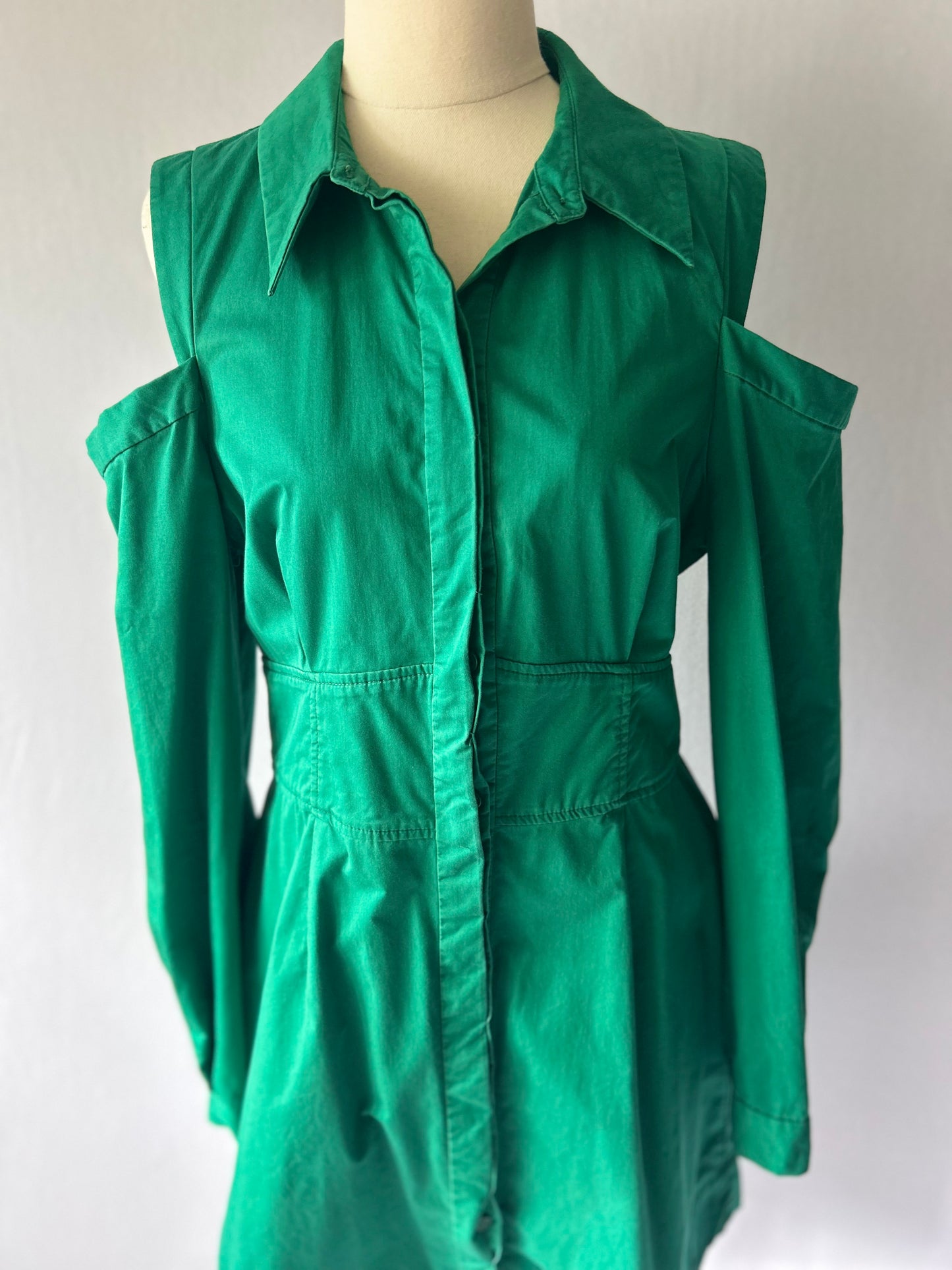 Cue Green Cold Shoulder Dress Size 10