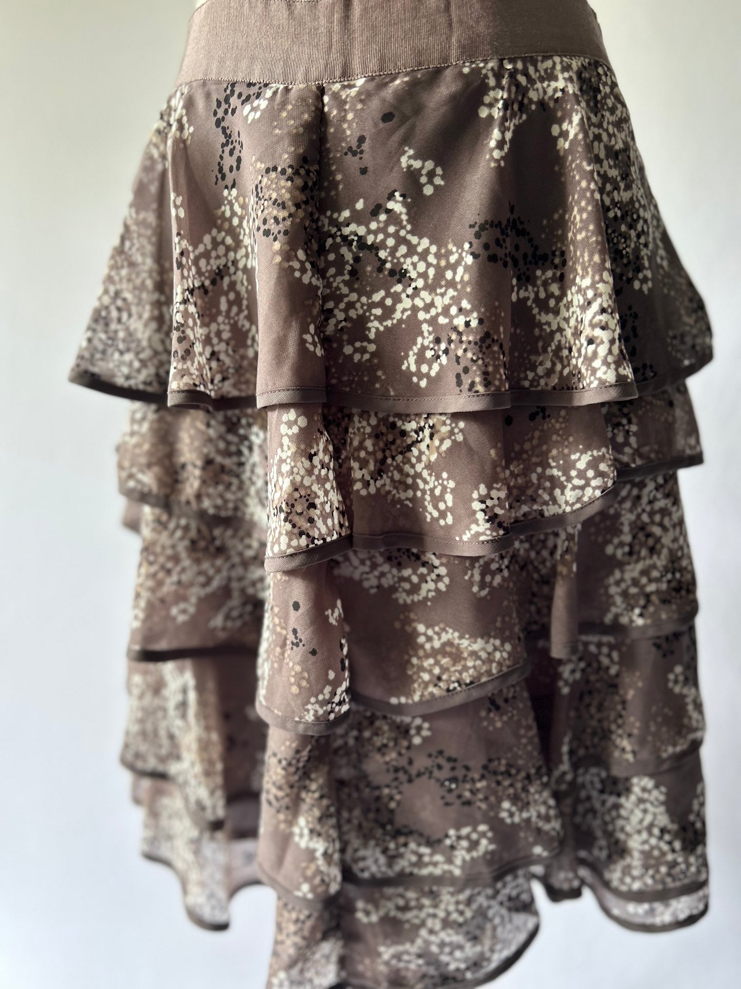 Brown Layered Ruffle Skirt Size 8