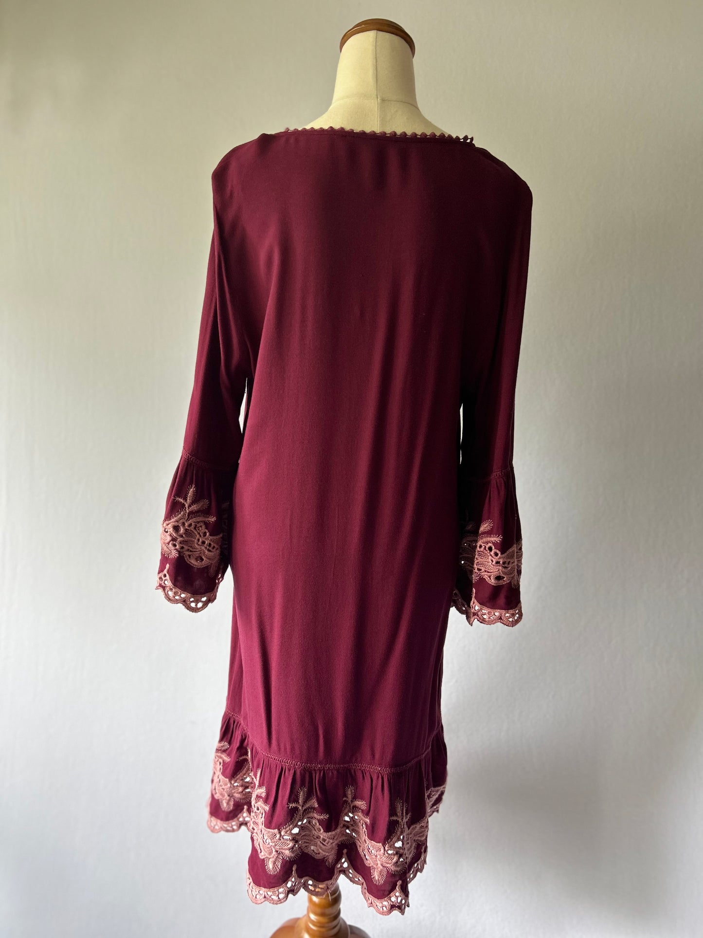 Sass Embroidered Boho Tunic Dress – Size 12