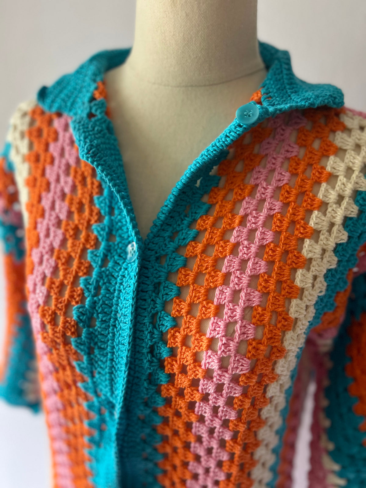 Handmade Cotton Crochet Cardigan & Shorts Set | Made by Mum