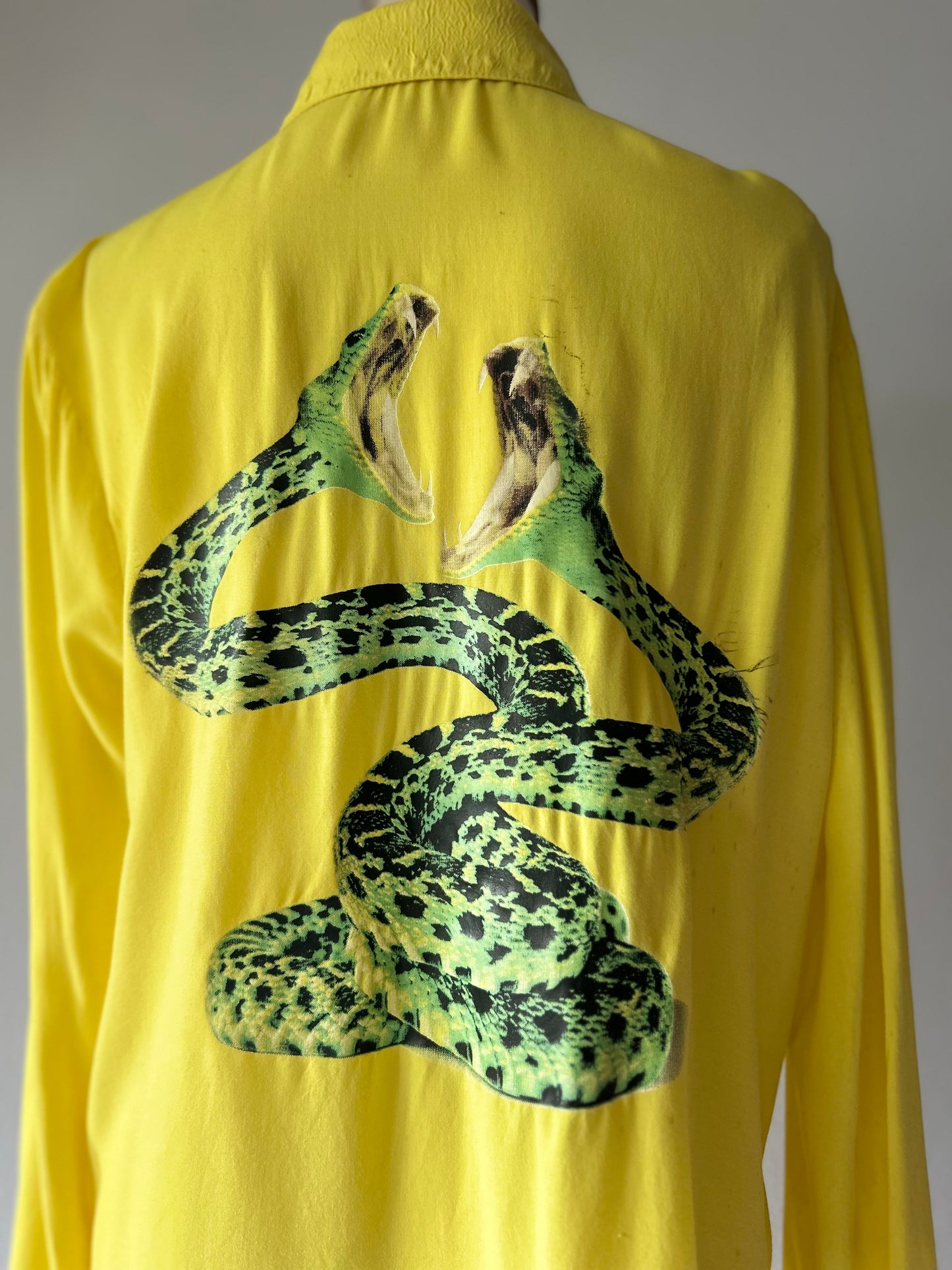 Stolen Girlfriends Club Yellow Shirt – 100% Rayon | Serpent Print Back