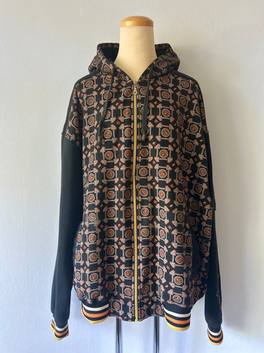 Graphic Safari Sun Zip-Up Hoodie - Size 2XL