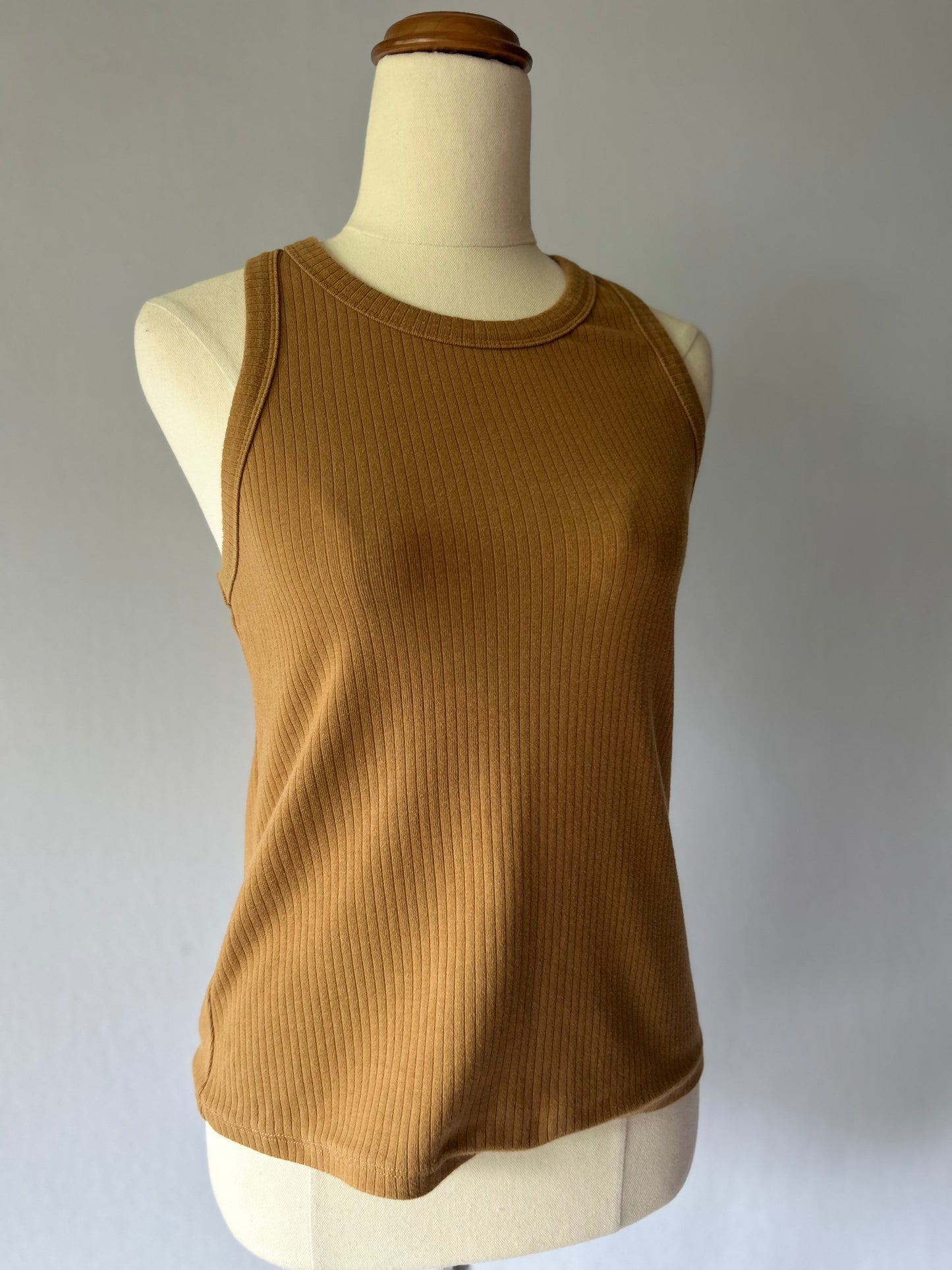 CLEO HARPER Ribbed Racerback Tank Top - Mocha Brown