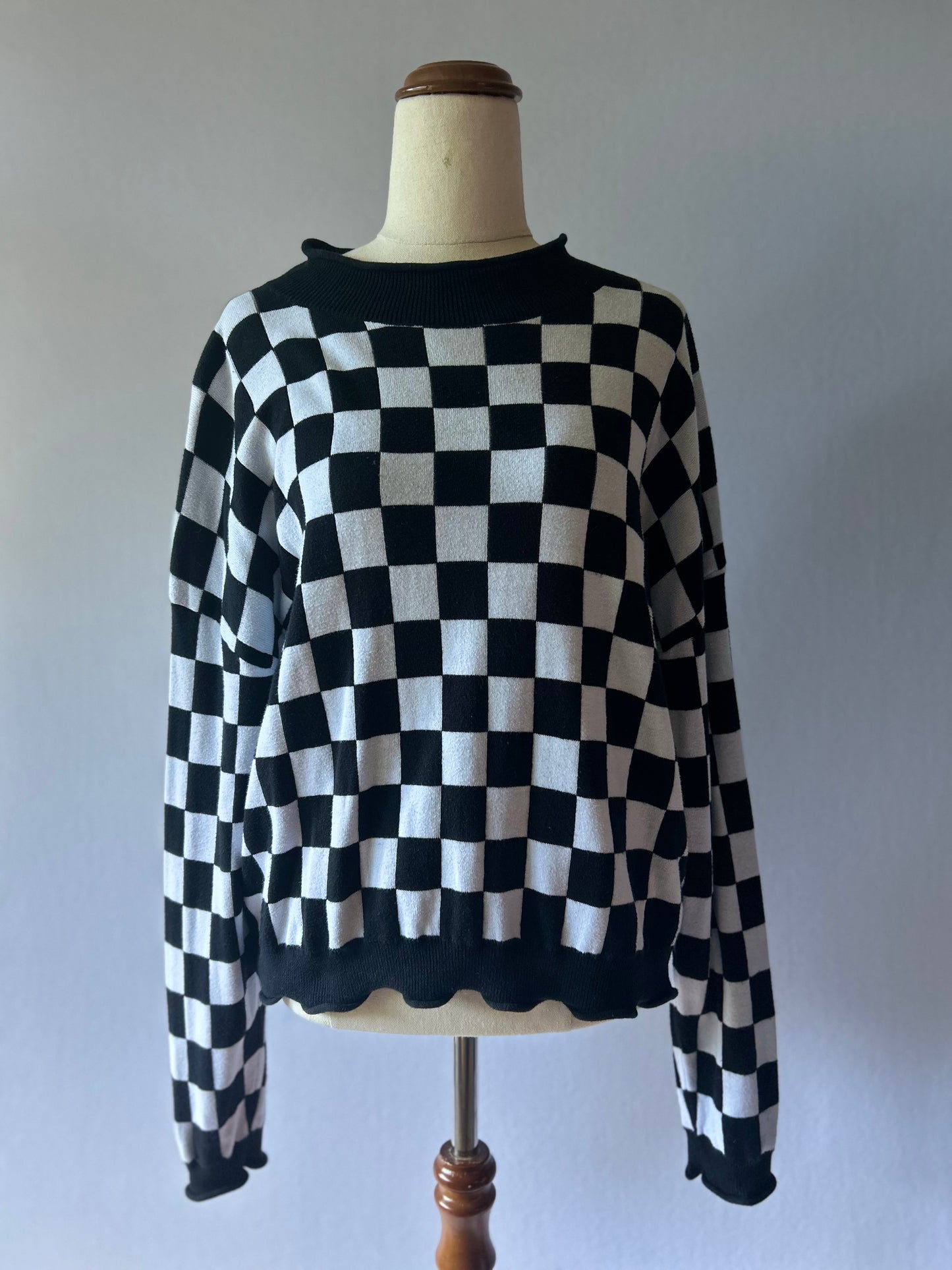 Dangerfield Checkerboard Cotton Knit Jumper - Size 12