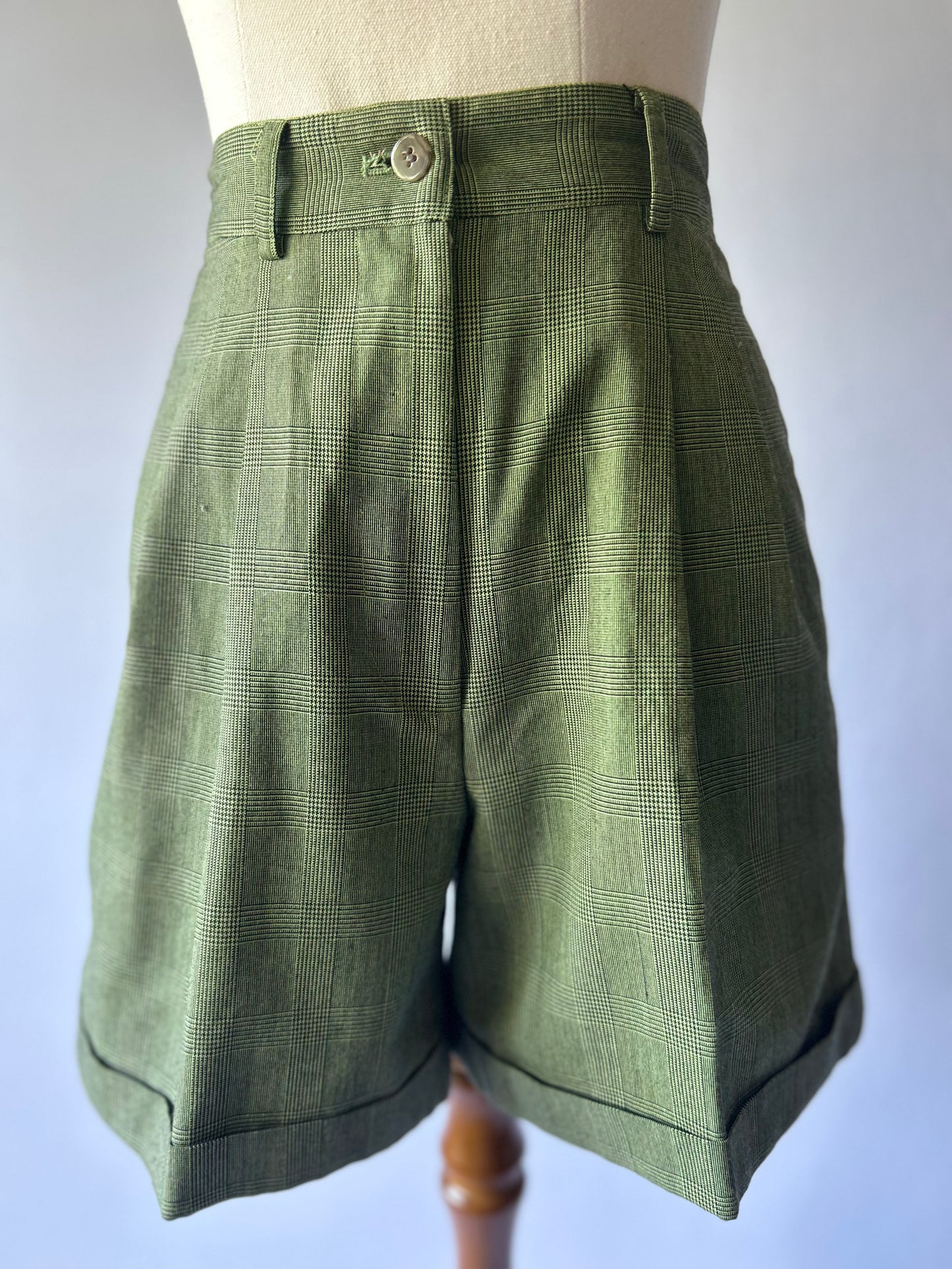 Vintage Moss Check Tailored Set – Size 34 (XS)