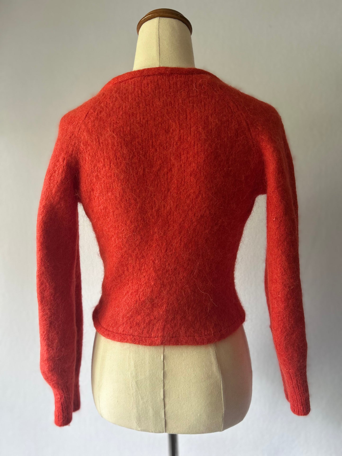 Seed Heritage Red Alpaca-Wool Blend Twist-Front Cardigan - Size XS