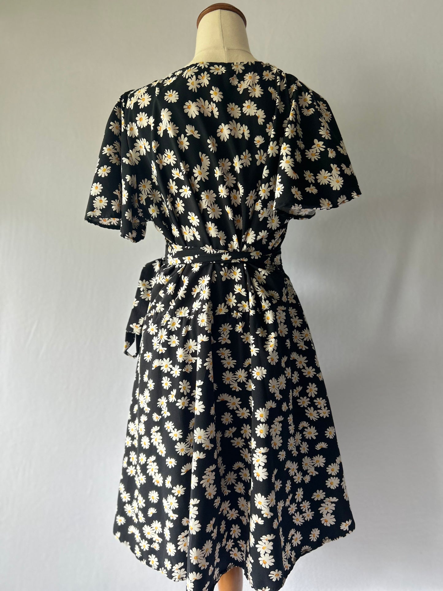 Little Daisy Black Wrap Dress Size M