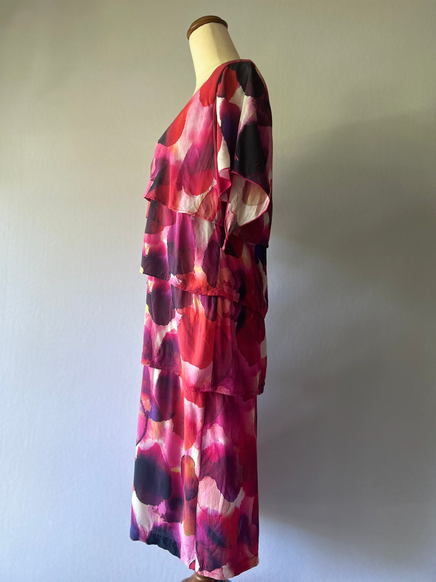 Frederick Layered Floral Dress – Size 10 – Made in New Zealand