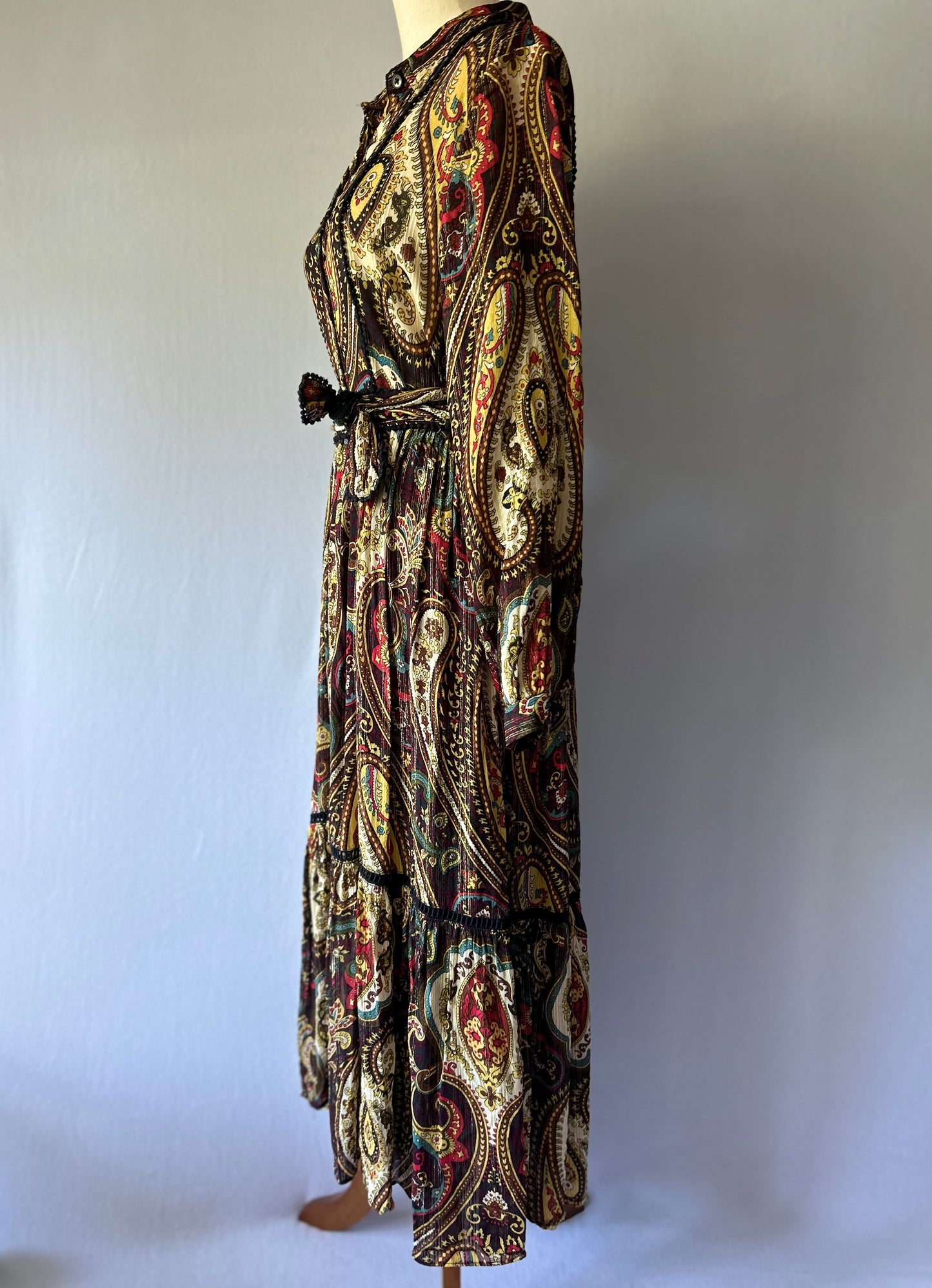 Boho Paisley Midi Dress – Size Small