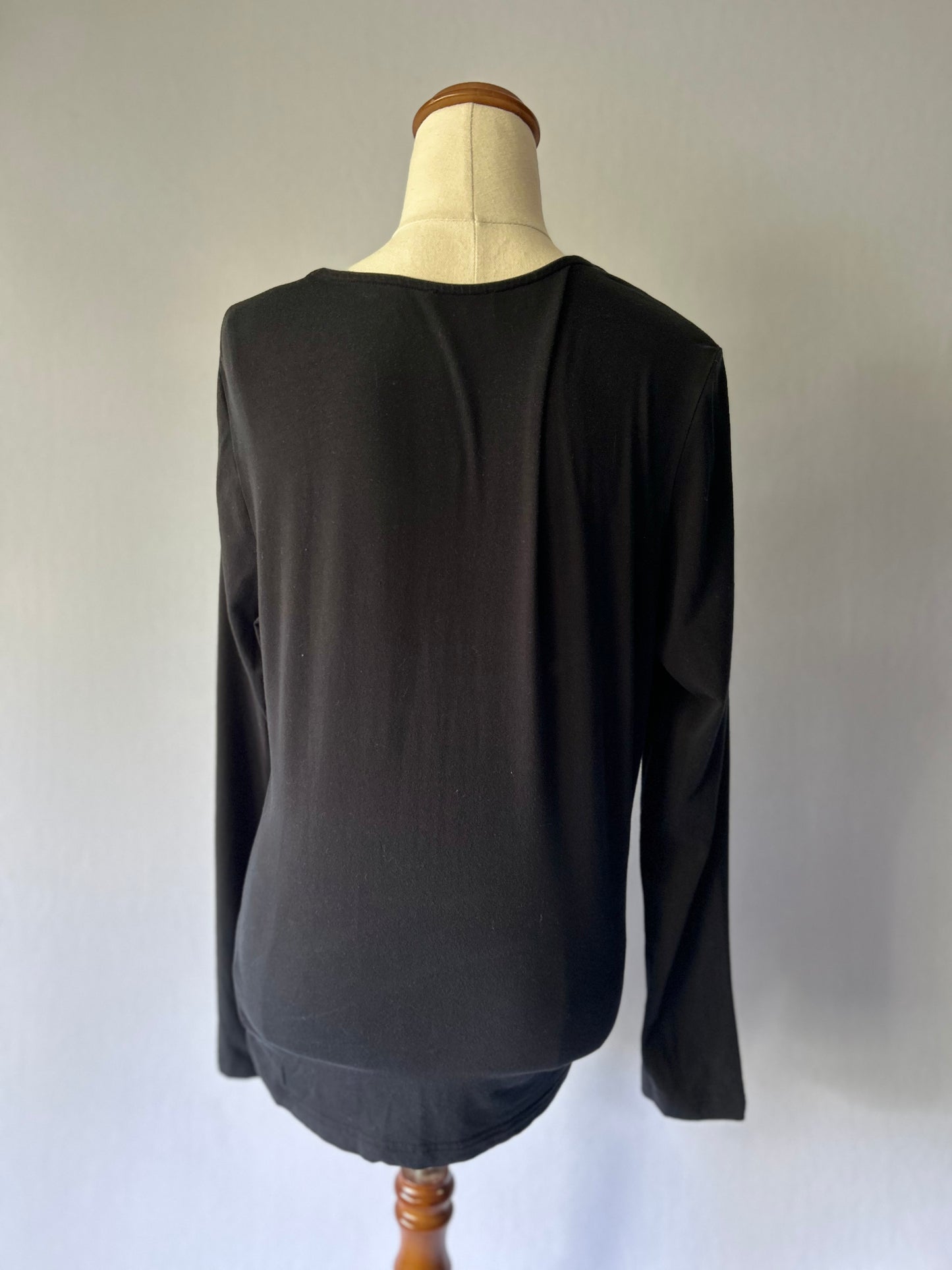 Gerry Weber Geometric Seam Noir Top – Size 38 (US 8)