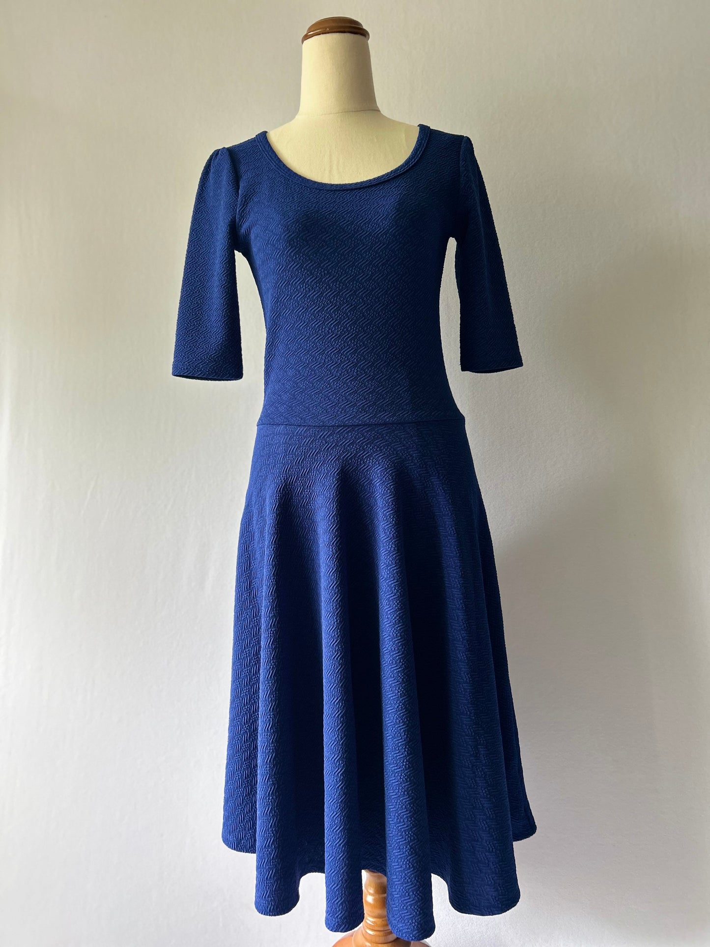 LuLaRoe Royal Blue Textured Fit & Flare Dress - Size XS