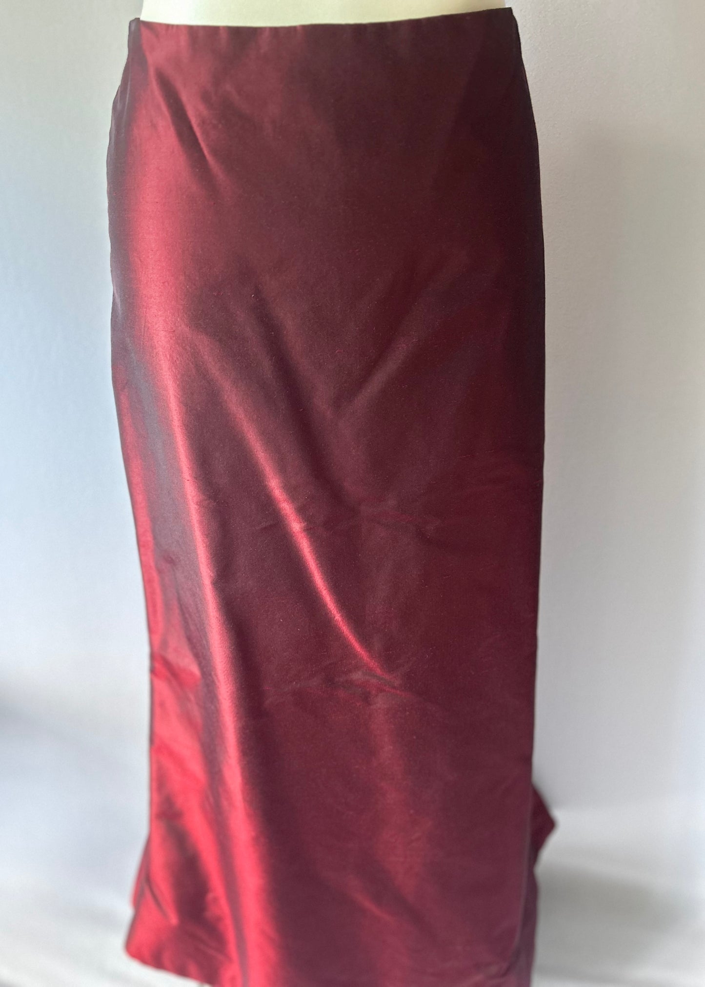 Kate Dowman Made in NZ Iridescent Burgundy Maxi Skirt - Size 8