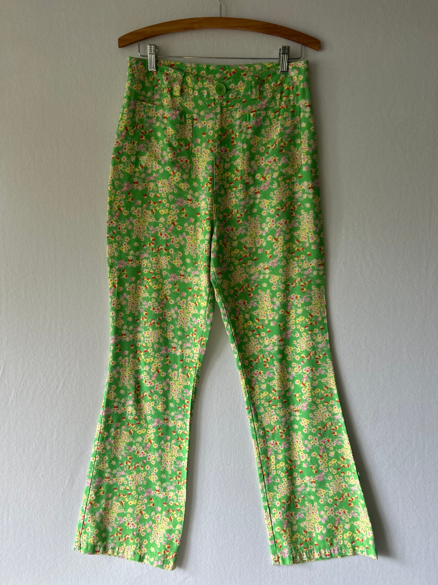 Rolla’s Flare Floral Green Pants – Size 12 / L