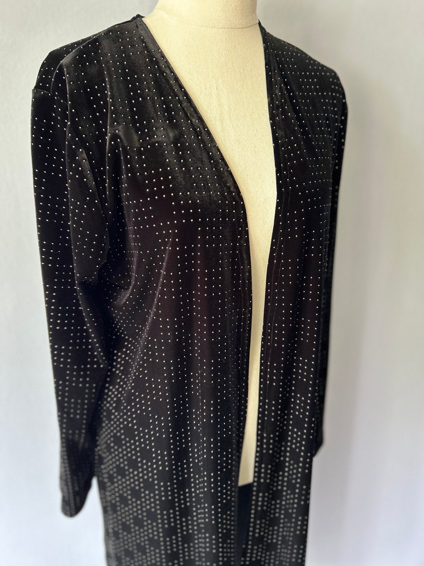 Sparkling Gold-Dot Plush Longline Cardigan – Size 12