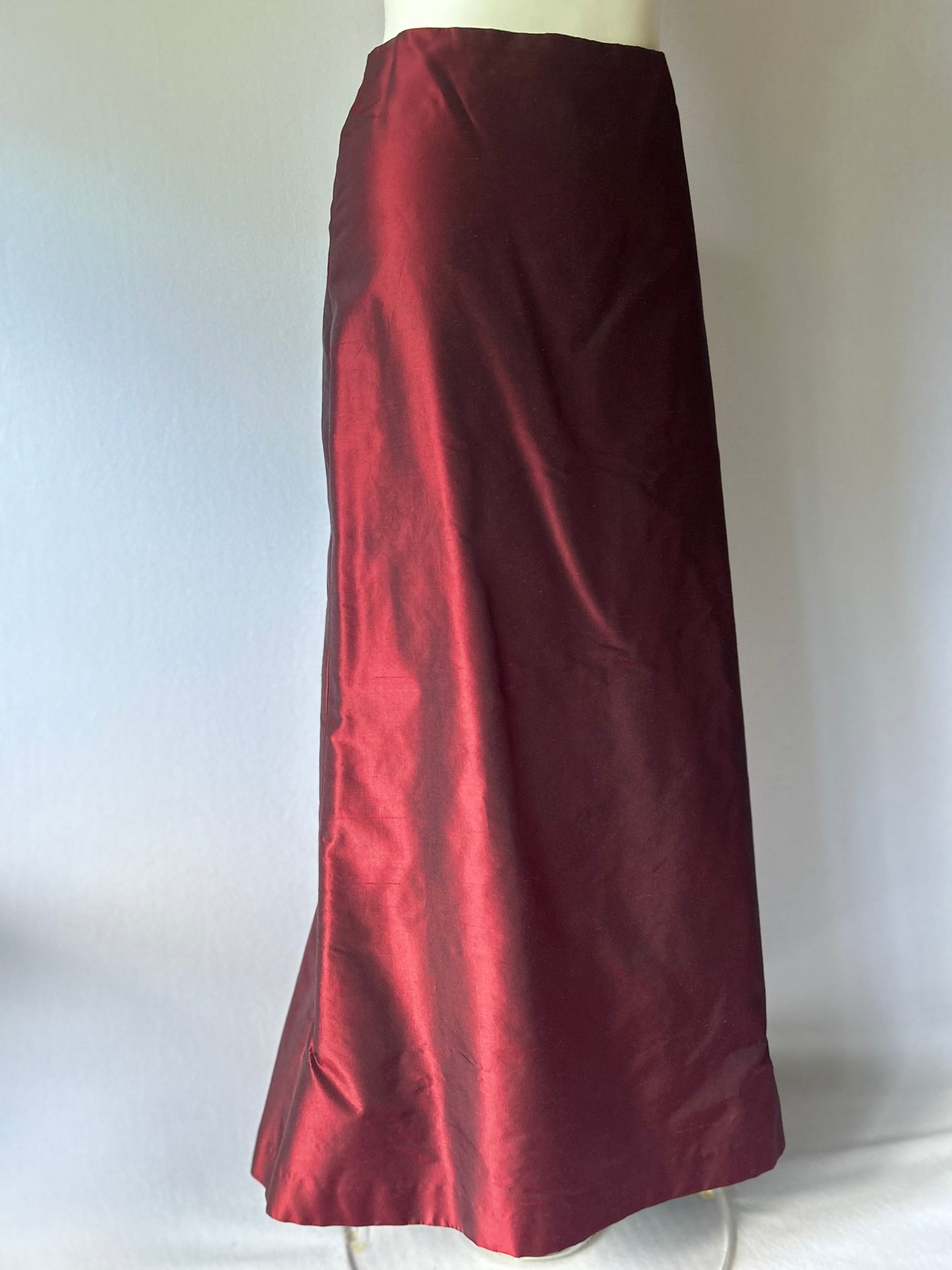 Kate Dowman Made in NZ Iridescent Burgundy Maxi Skirt - Size 8
