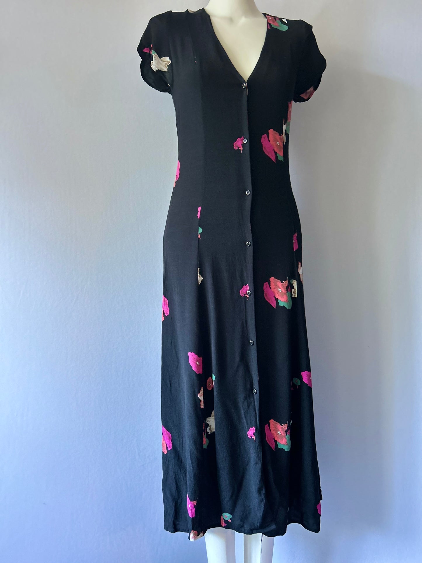 Rolla’s Floral Button-Front Midi Dress - Size XS