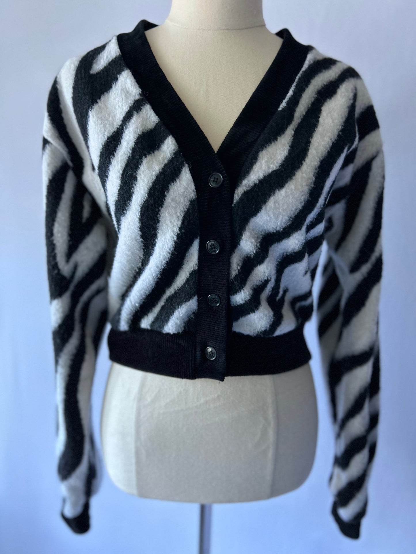 Zebra Print Cardigan – Size M