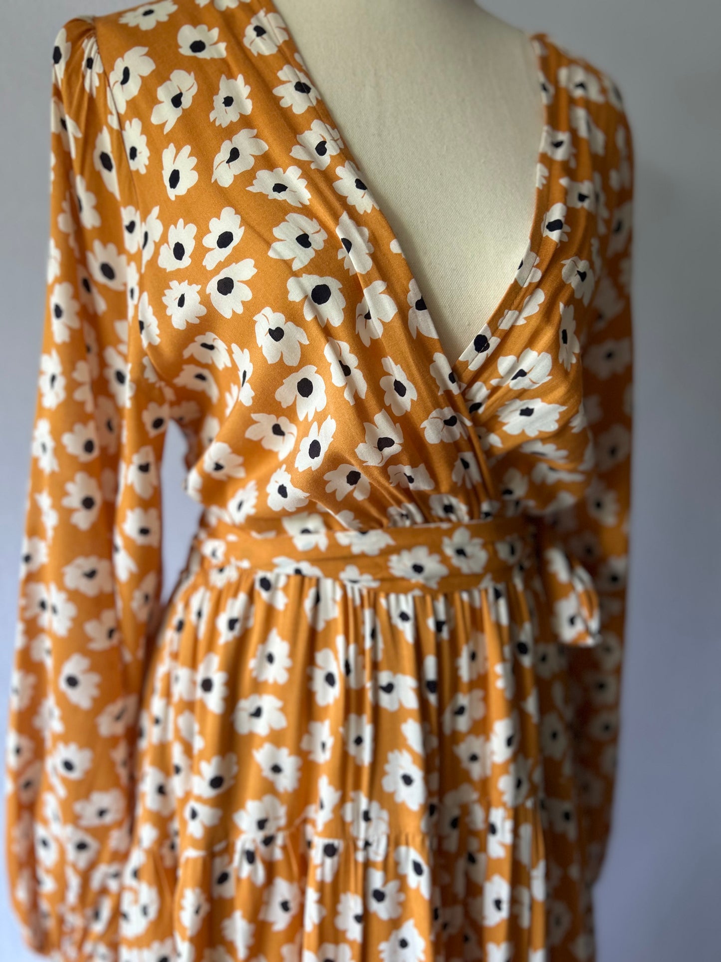 Floral Wrap Maxi Dress – Size 10