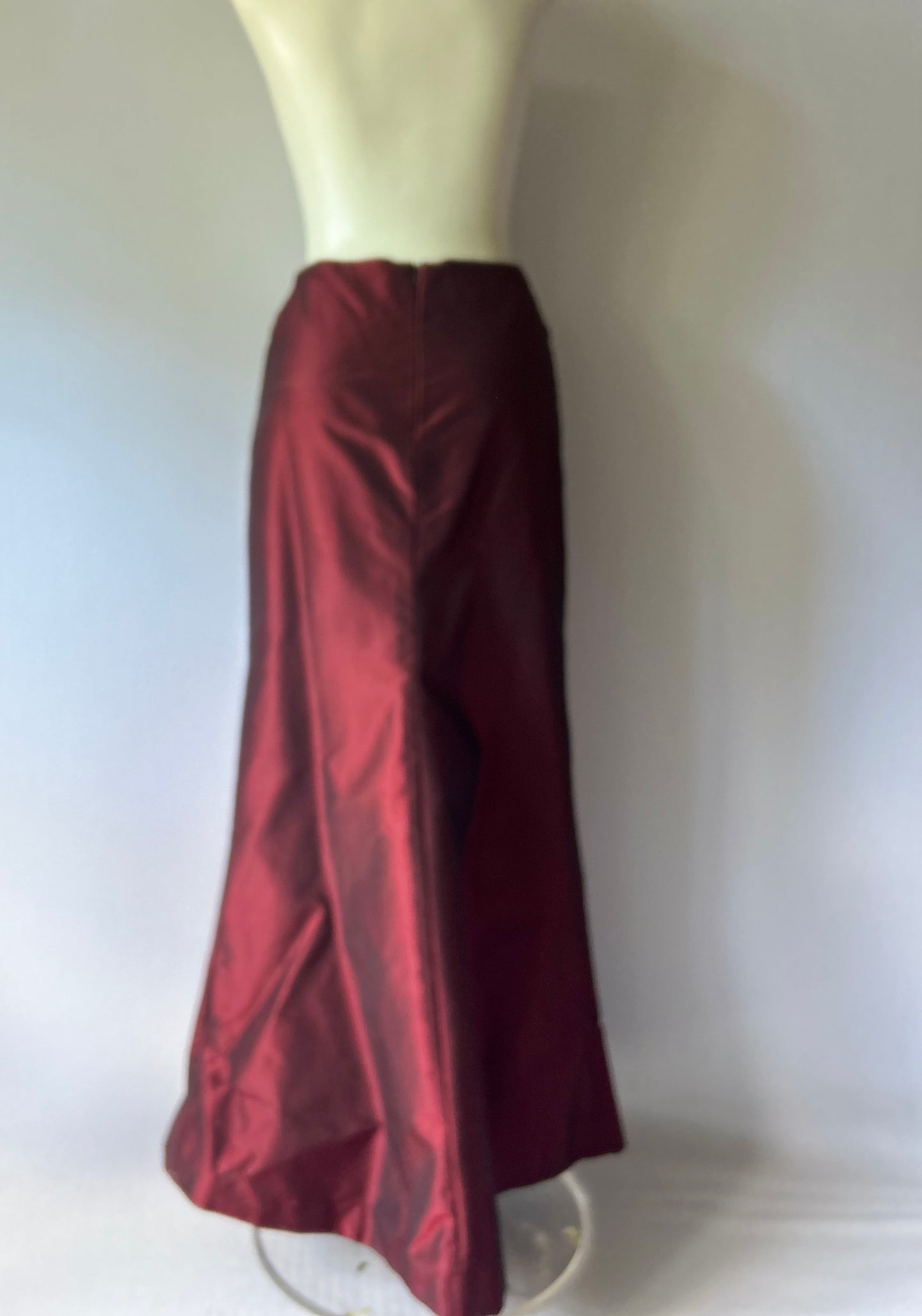 Kate Dowman Made in NZ Iridescent Burgundy Maxi Skirt - Size 8