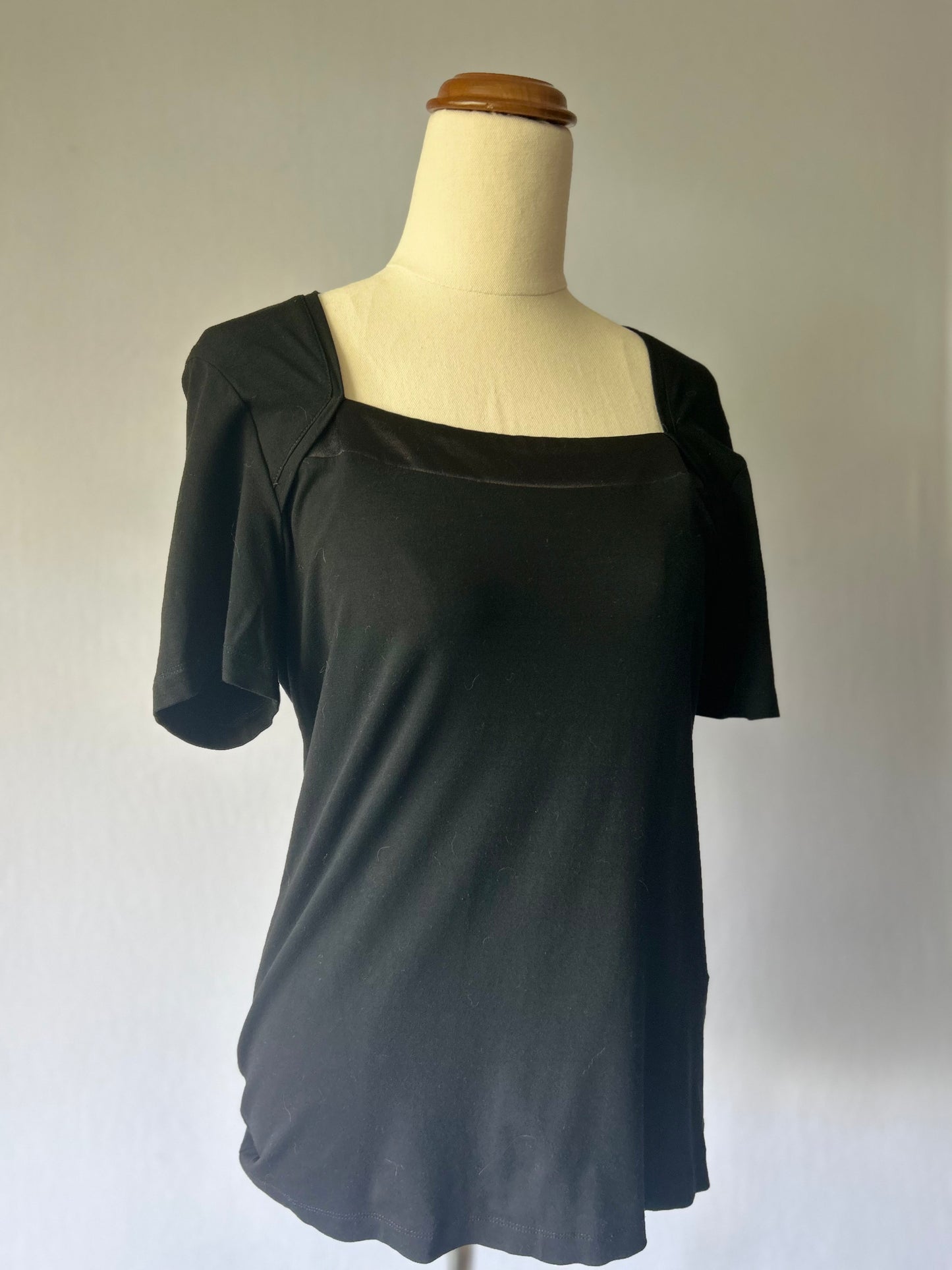 TOAT Black Top – Size 10, Made in New Zealand, Viscose Blend