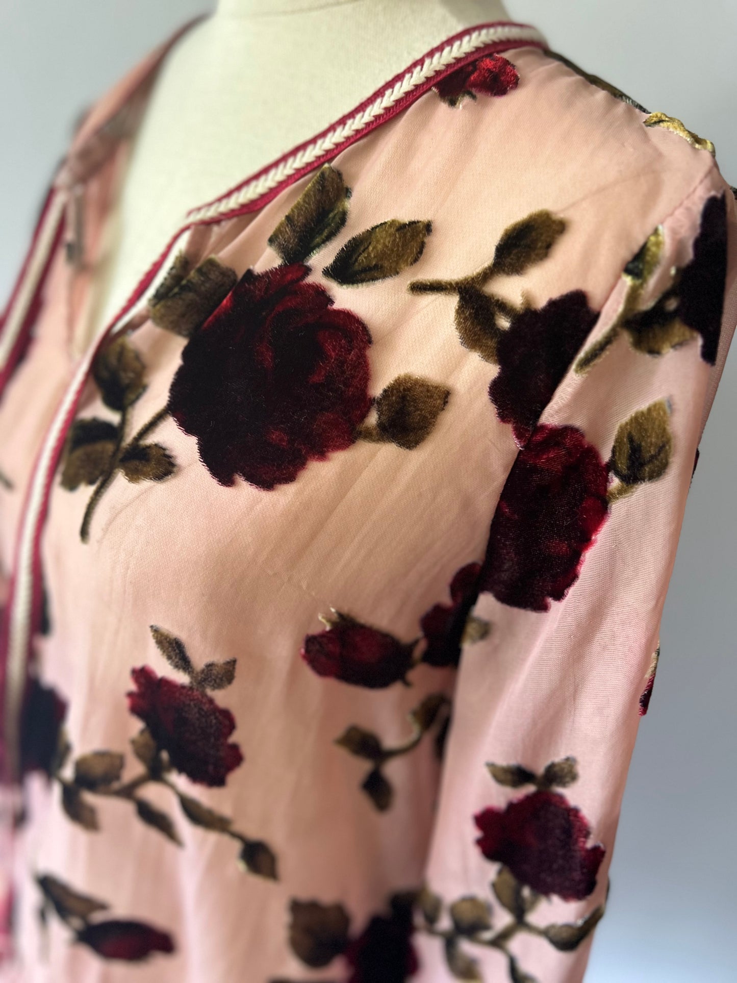 Trelise Cooper Velvet-Rose Silk Blouse – Size Small