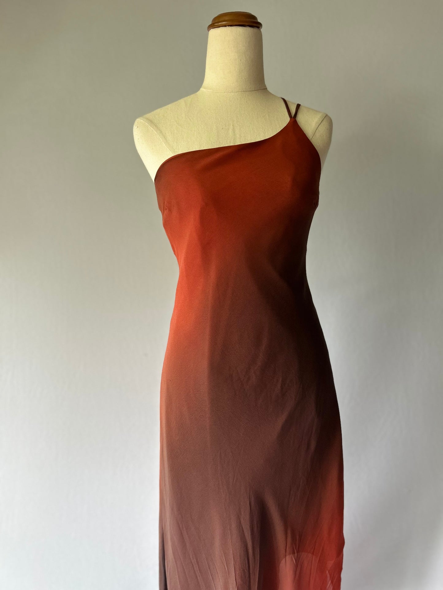 Ombre Asymmetric Slip Dress – Size 40 / S