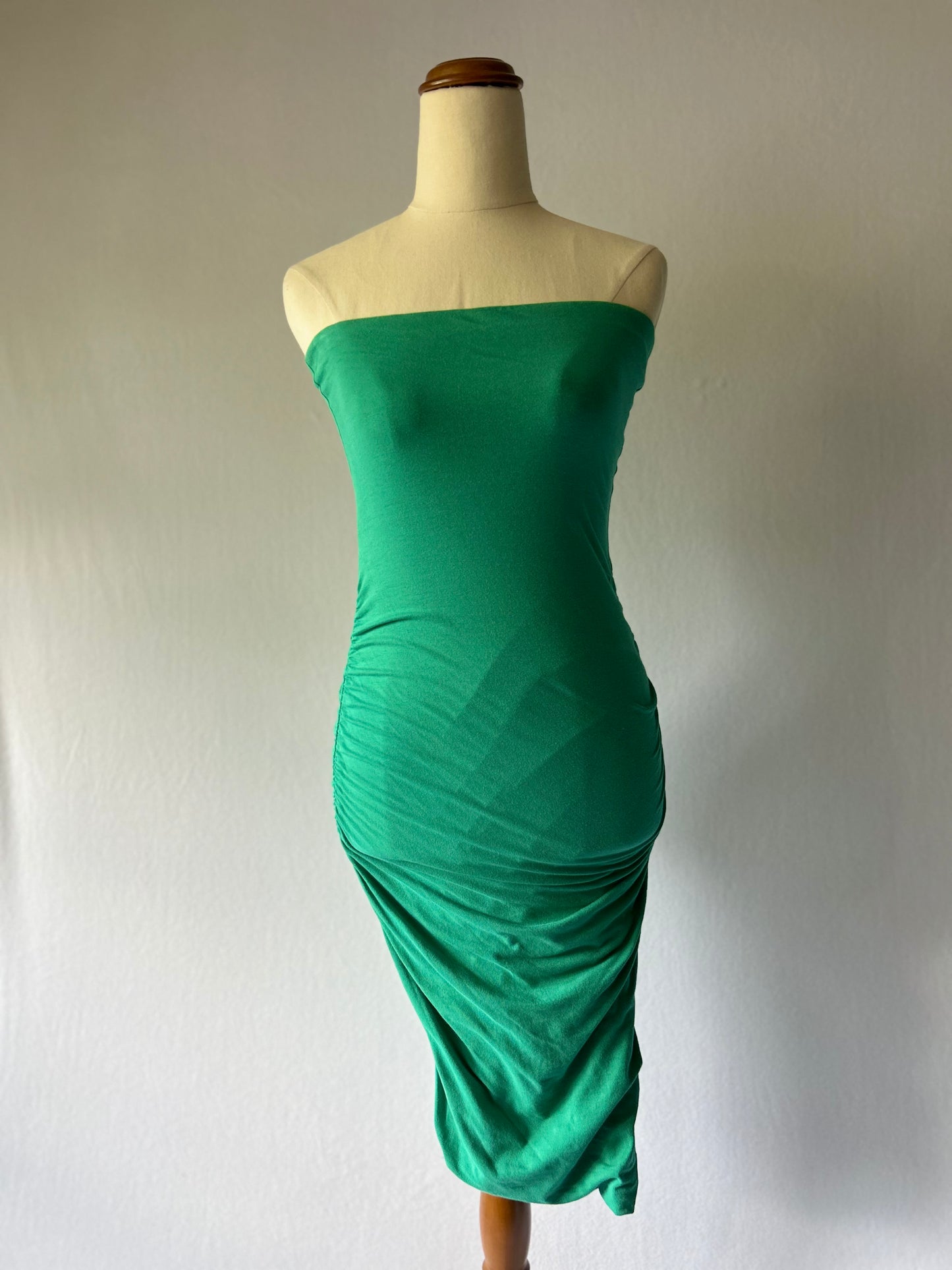Kookai Size 1 Emerald Green Bodycon Dress - Organic Cotton Blend