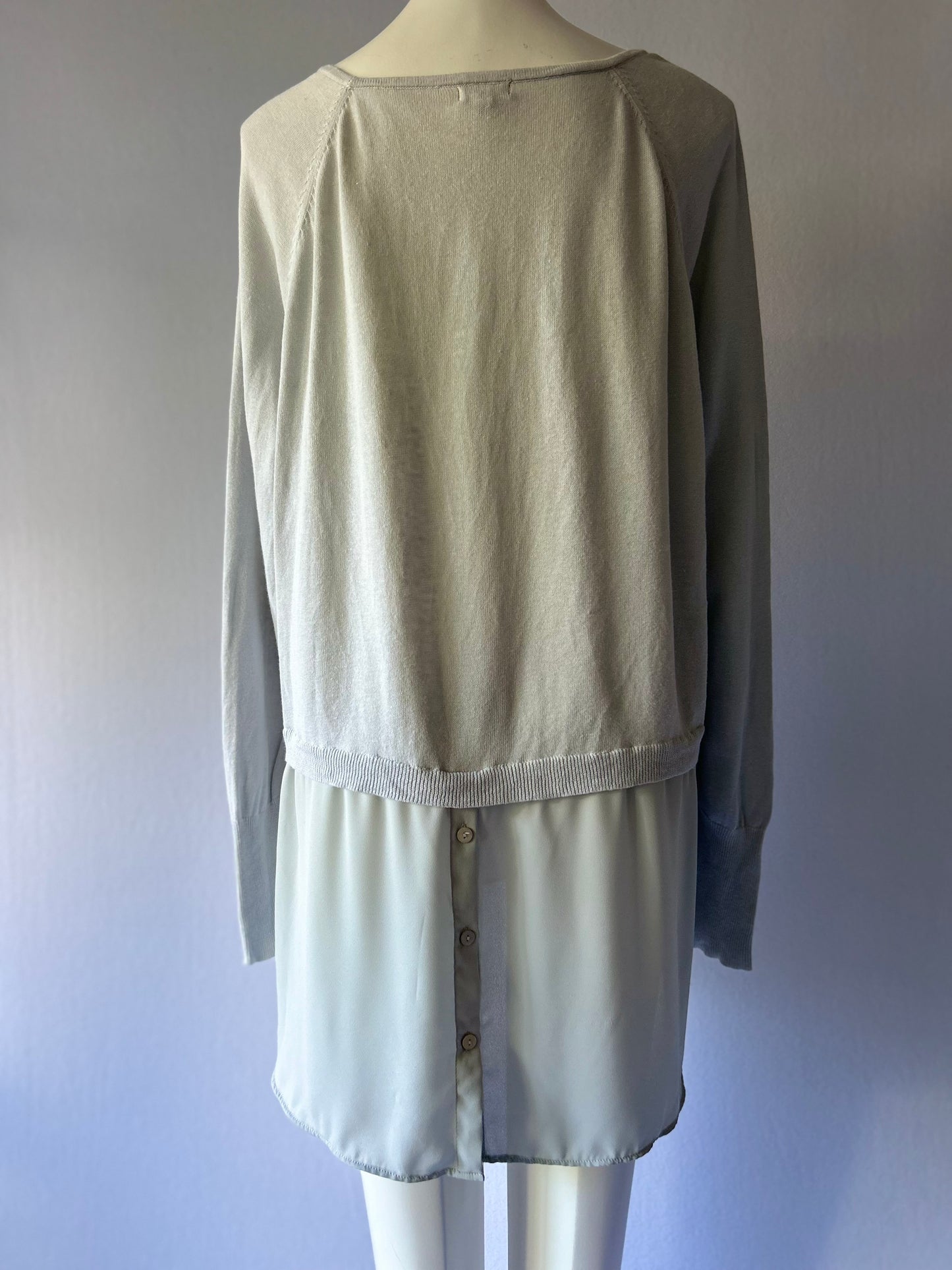 Sage Mist Layered Linen-Blend Tunic - Size 2X