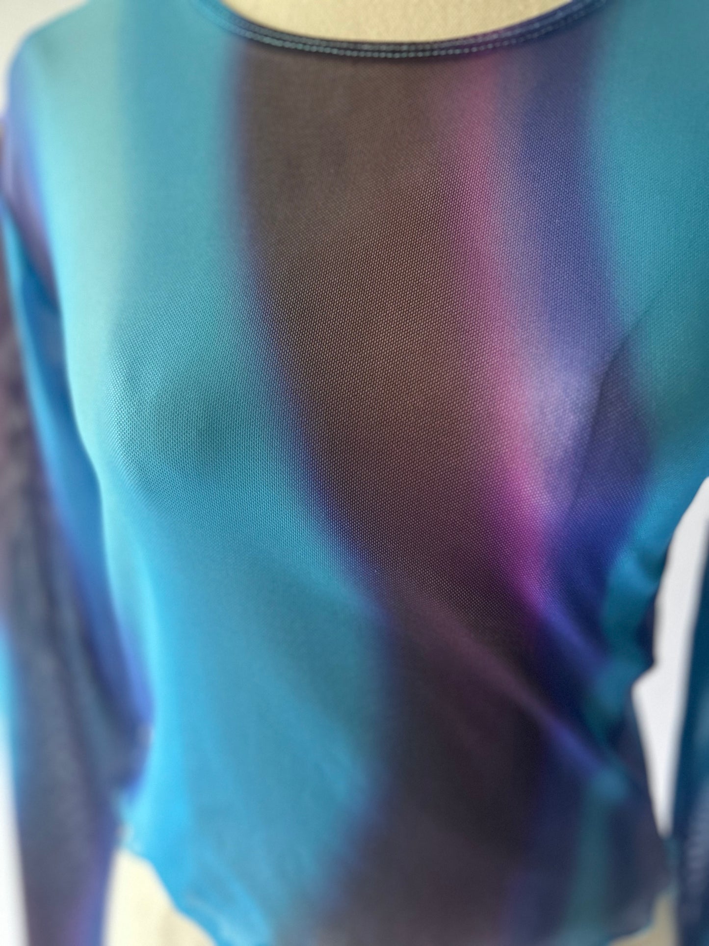 Blue Sheer Cropped Top – Size XS