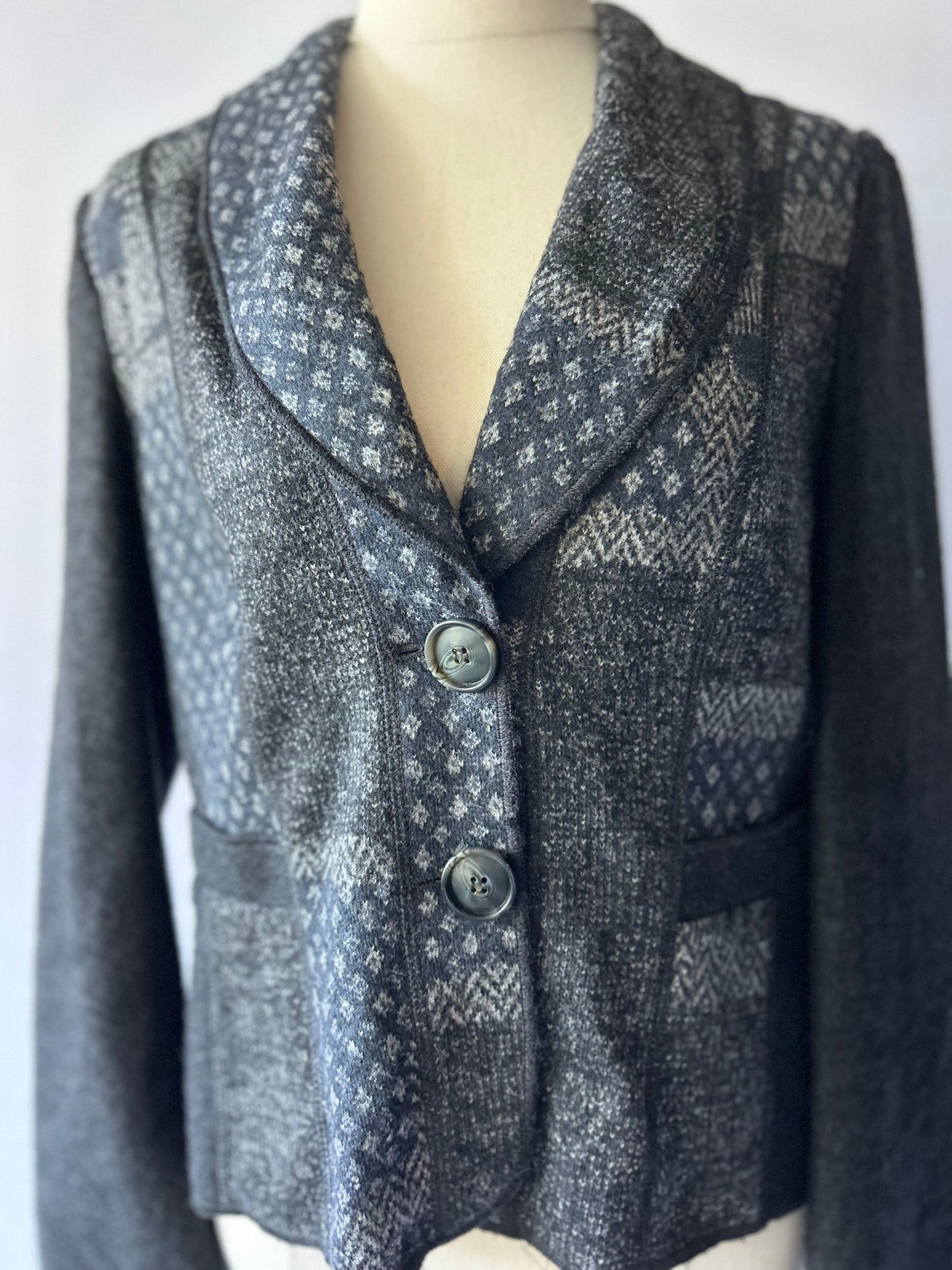 Gerry Weber Patterned Wool-Blend Blazer – Size 8