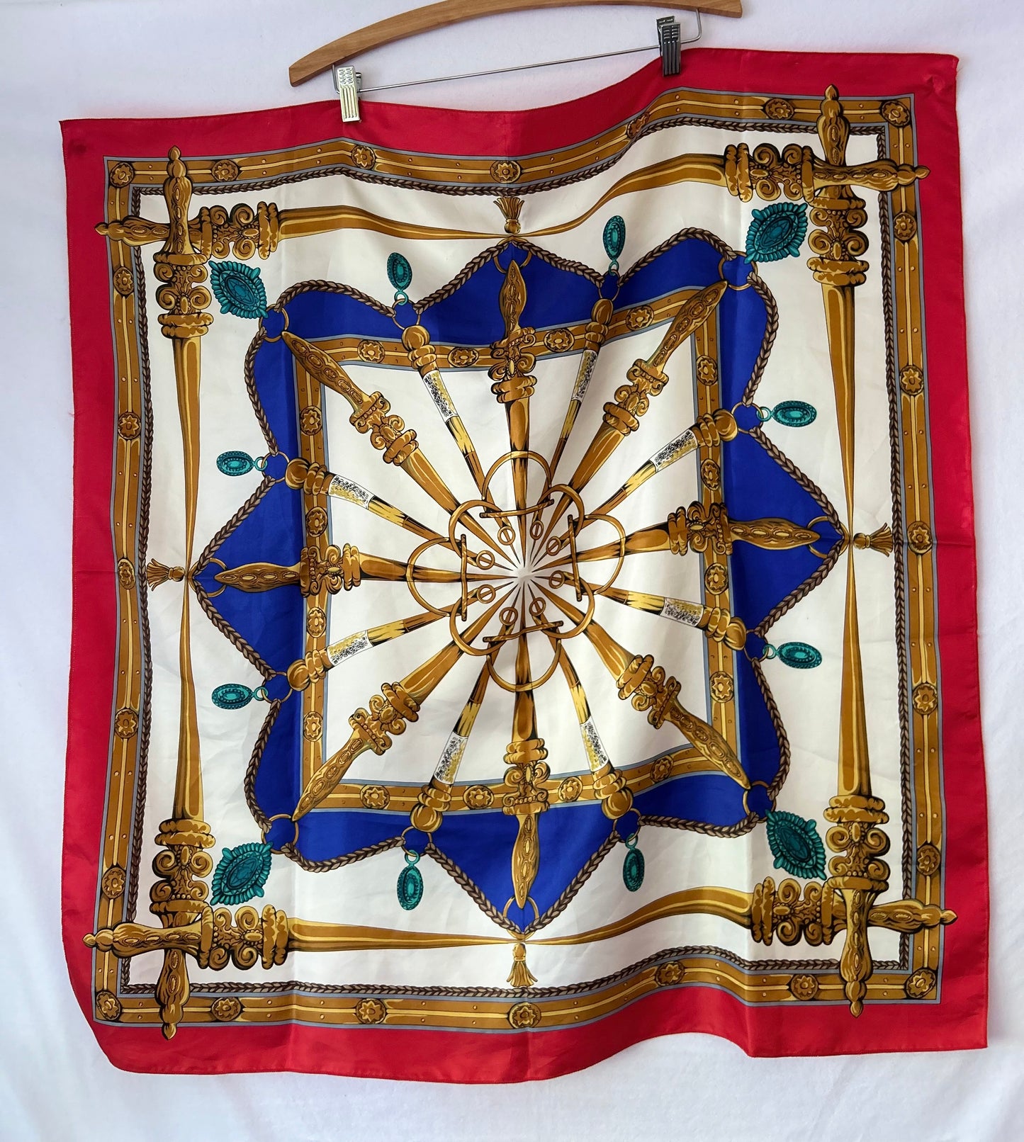 Vintage-Inspired Silk Scarf – Bold Baroque Print