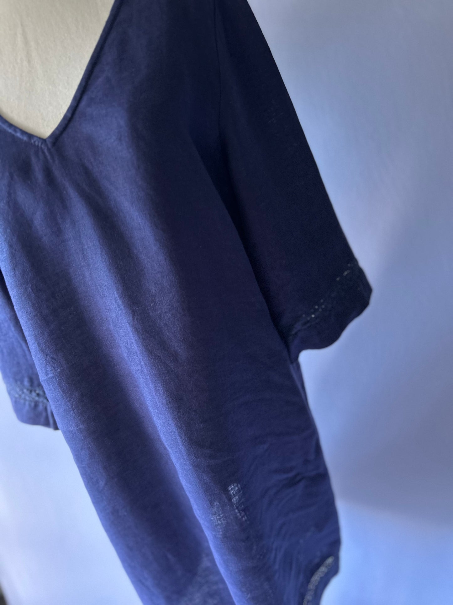 Workshop Navy 100% Linen Dress – Size 12