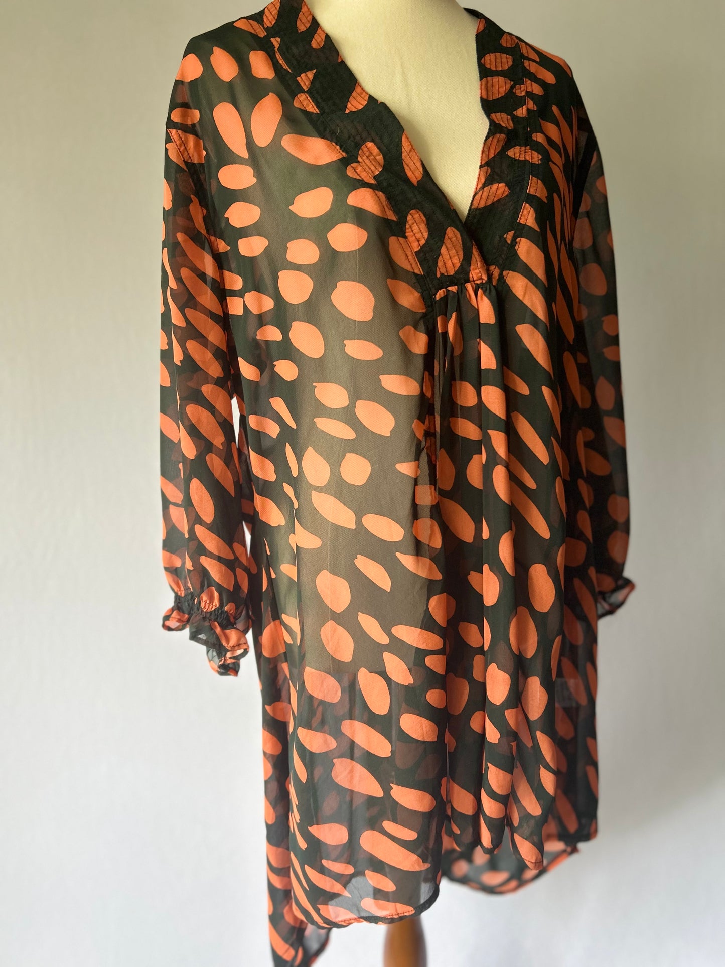 Sheer Printed Tunic Top – Size 2XL