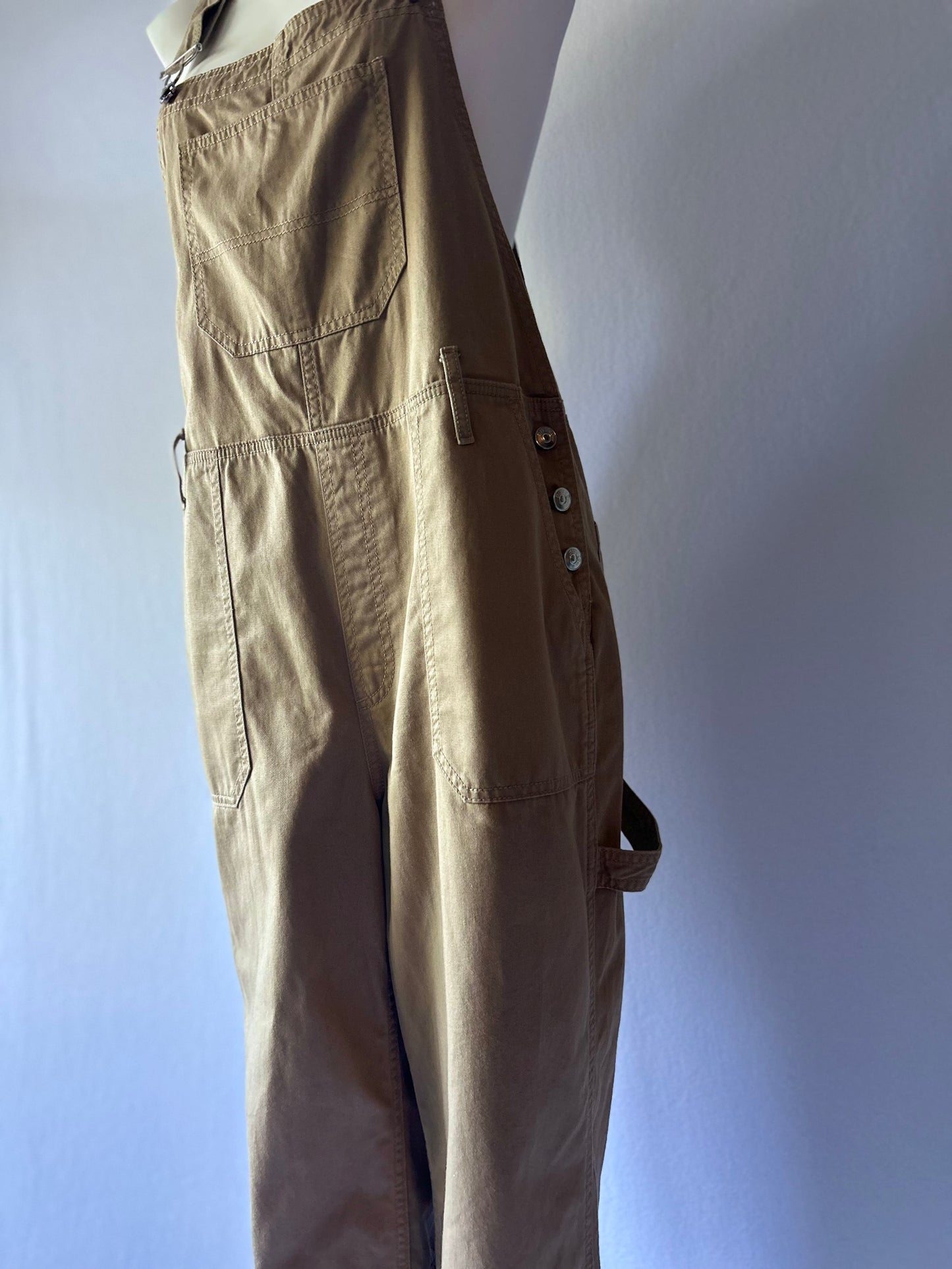 Khaki Tan Cotton Utility Overalls - Size EUR 42 / US 10