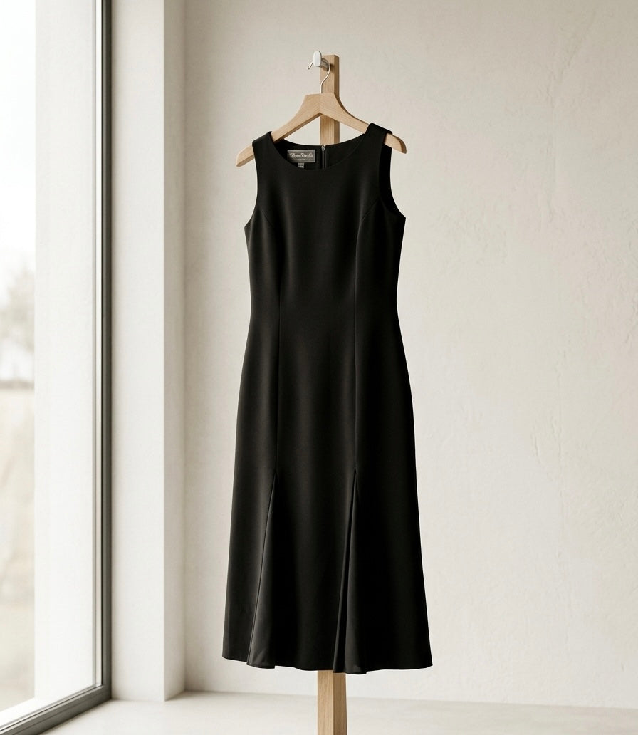 Jane Daniels Tailored Black Midi Dress – Size 10