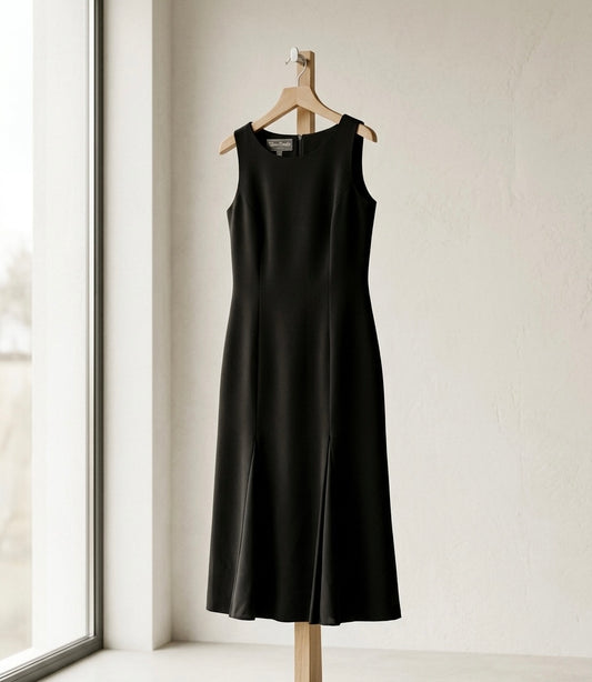 Jane Daniels Tailored Black Midi Dress – Size 10