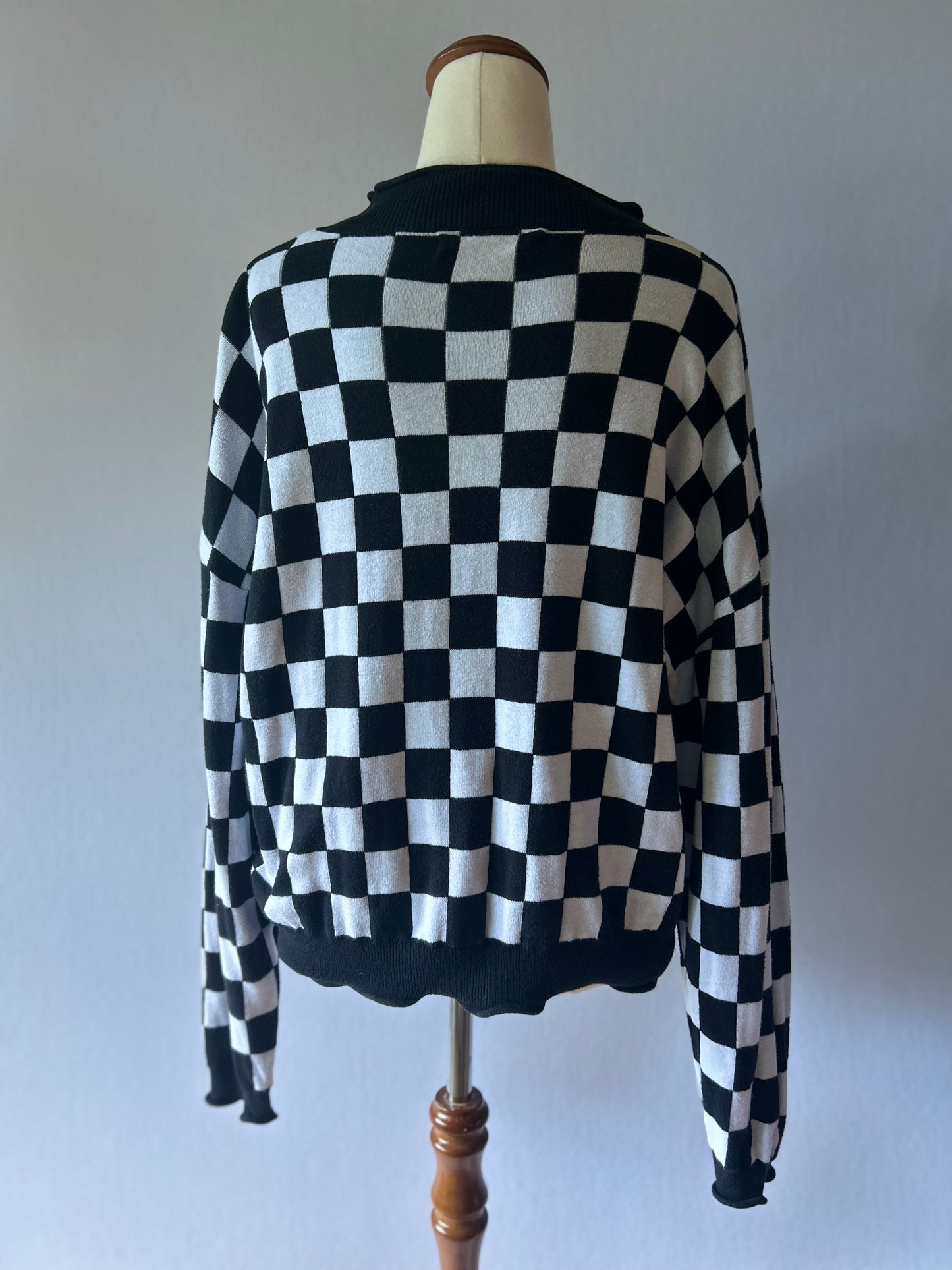 Dangerfield Checkerboard Cotton Knit Jumper - Size 12