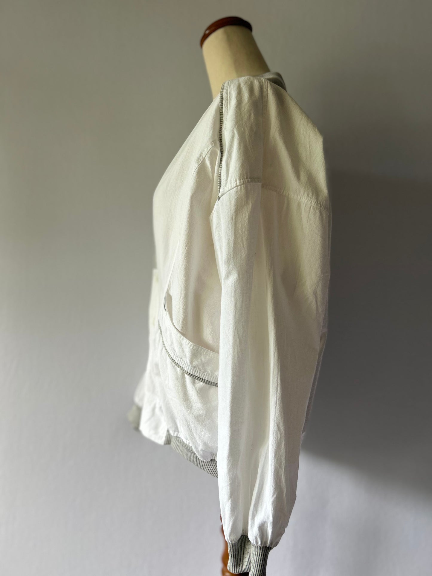 Vintage-Style Cotton Varsity Bomber Jacket - Size M