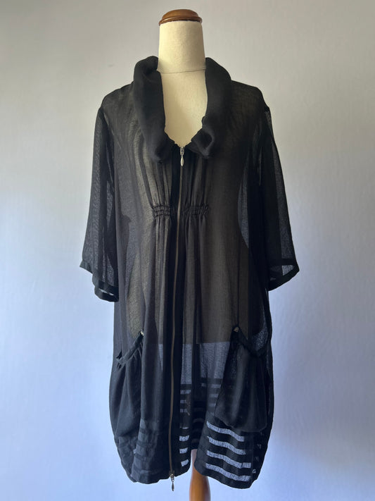 Verge Sheer Black Jacket – Size L