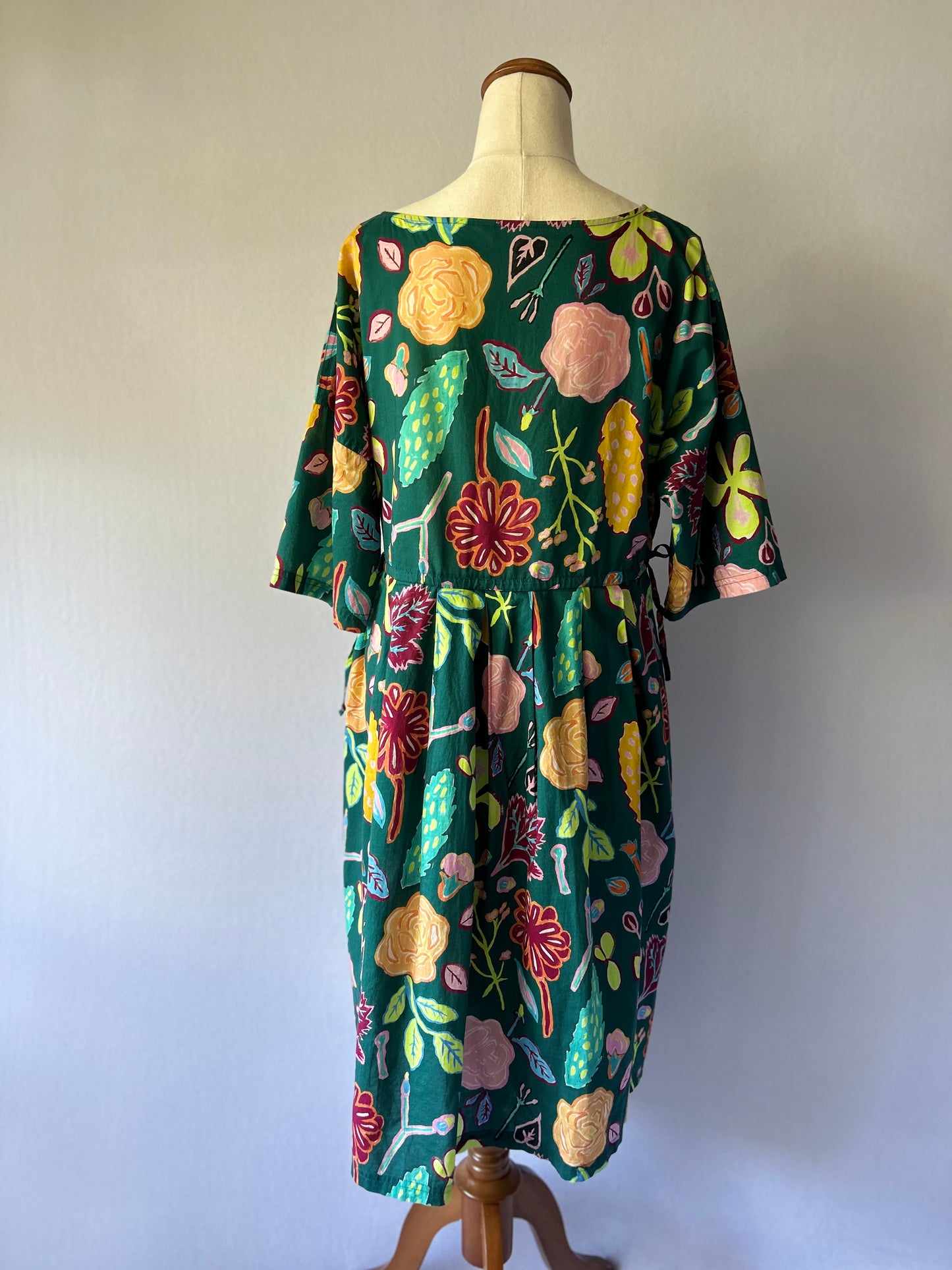 Gorman Organic Cotton Botanical Print Midi Dress - Green - Size Small
