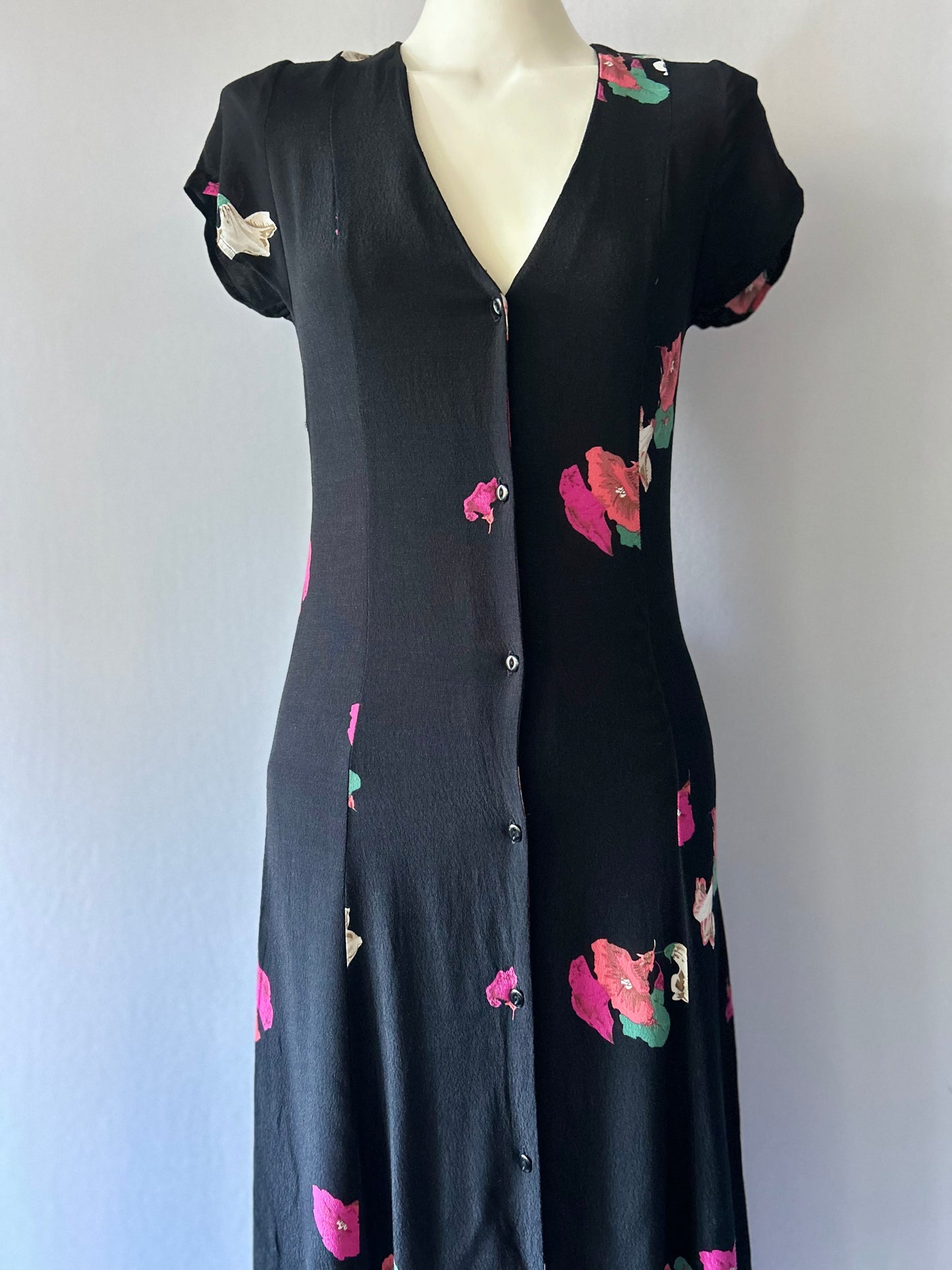 Rolla’s Floral Button-Front Midi Dress - Size XS
