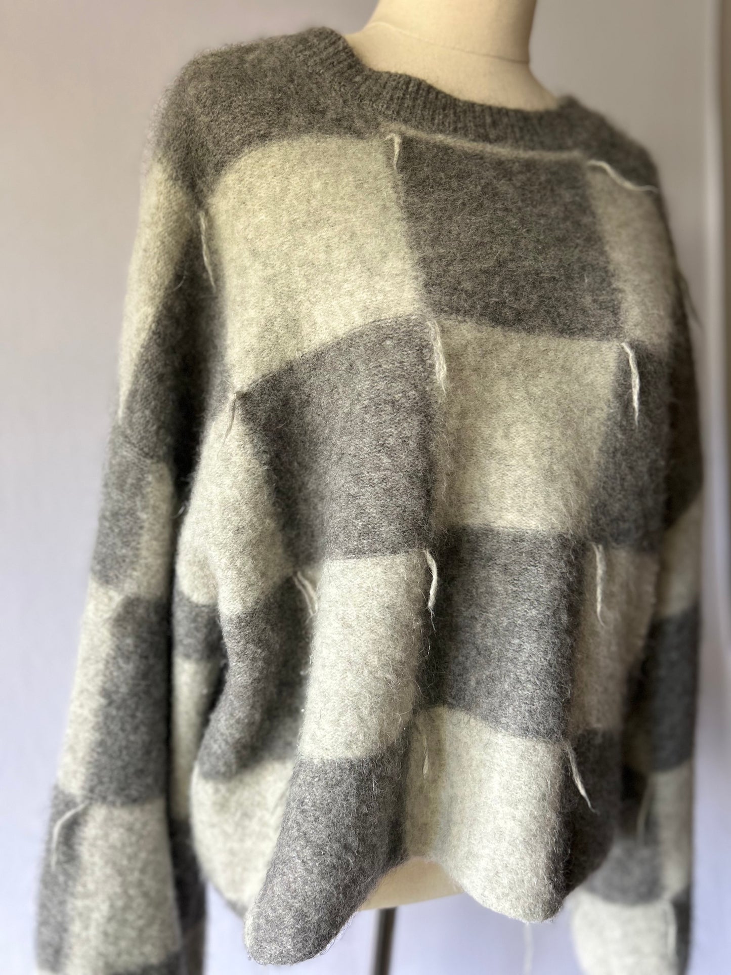 Stolen Girlfriends Club Grey Checkered Knit – Size Small